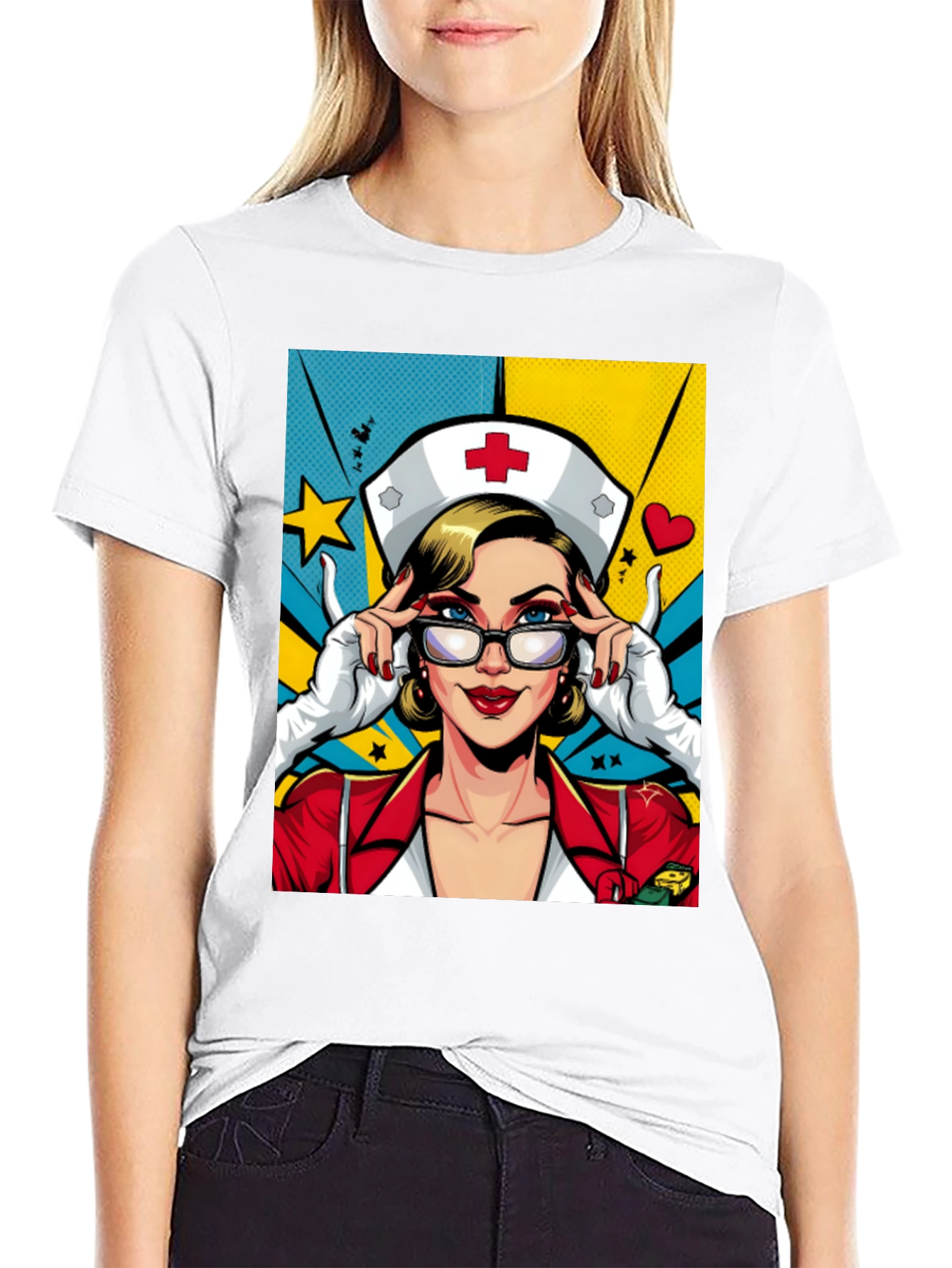 Pop Art Nurse T-Shirt - Novelty Graphic Tee