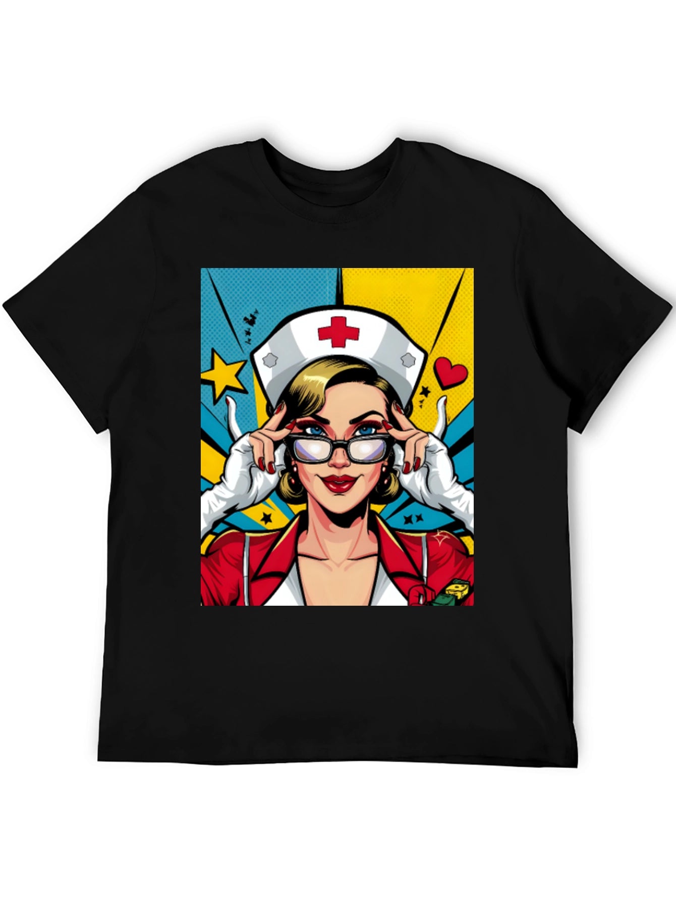 Pop Art Nurse T-Shirt - Novelty Graphic Tee