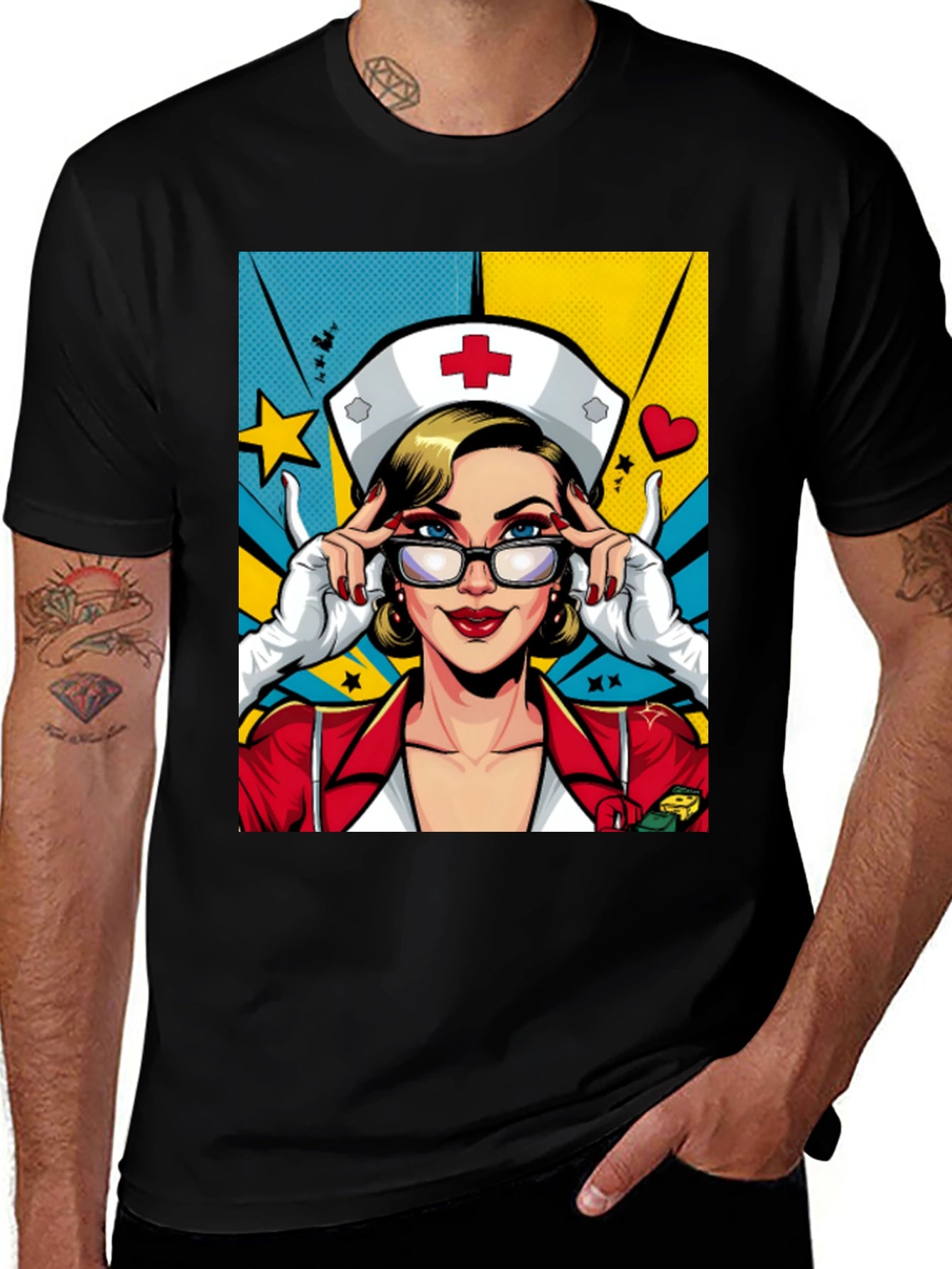 Pop Art Nurse T-Shirt - Novelty Graphic Tee