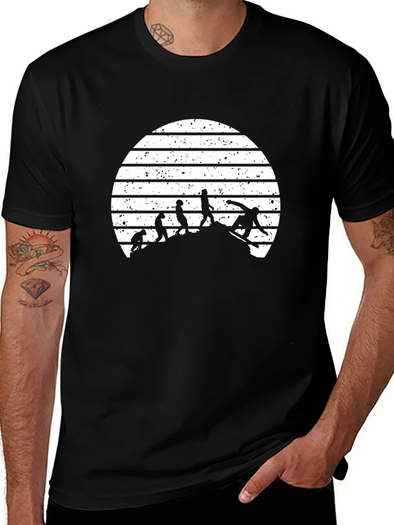 Evolution of Snowboarding T-Shirt - Black Graphic Tee