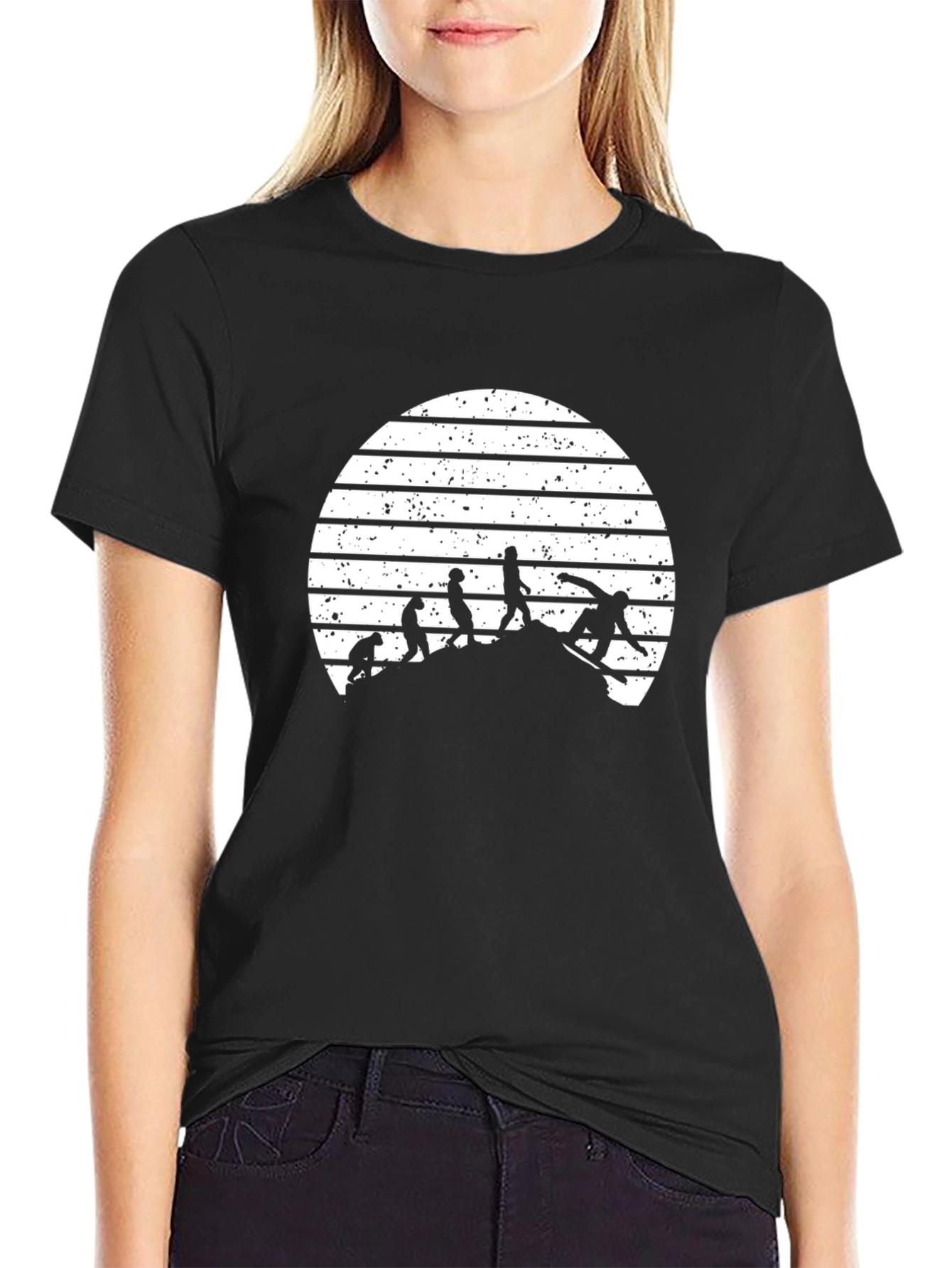 Evolution of Snowboarding T-Shirt - Black Graphic Tee