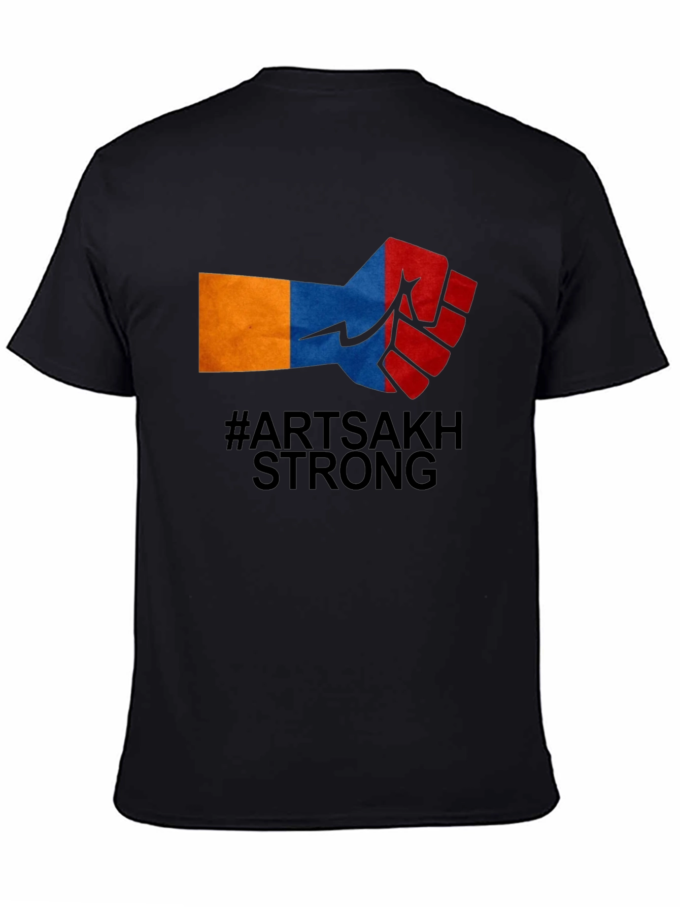 Artsakh Strong Fist Graphic Tee - Black Cotton Blend