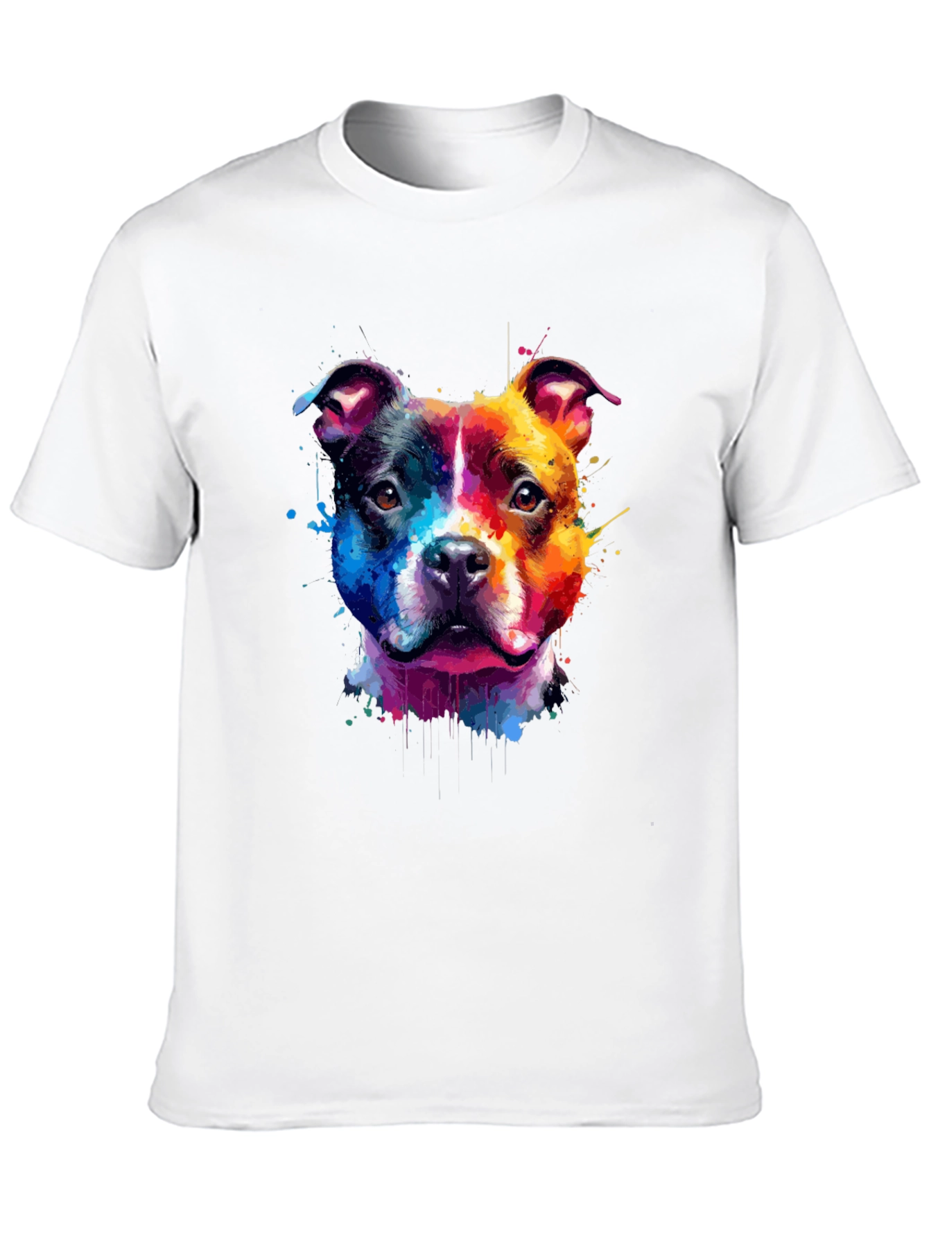 Colorful Dog Graphic T-Shirt