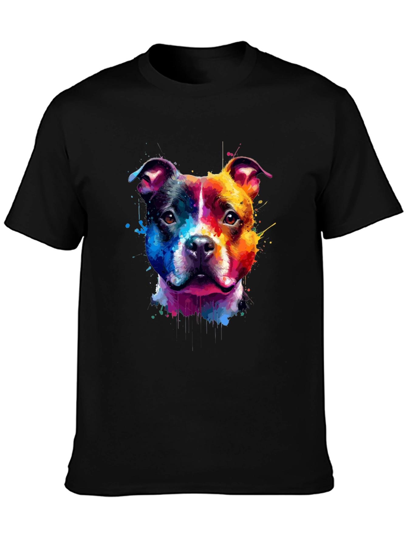 Colorful Dog Graphic T-Shirt