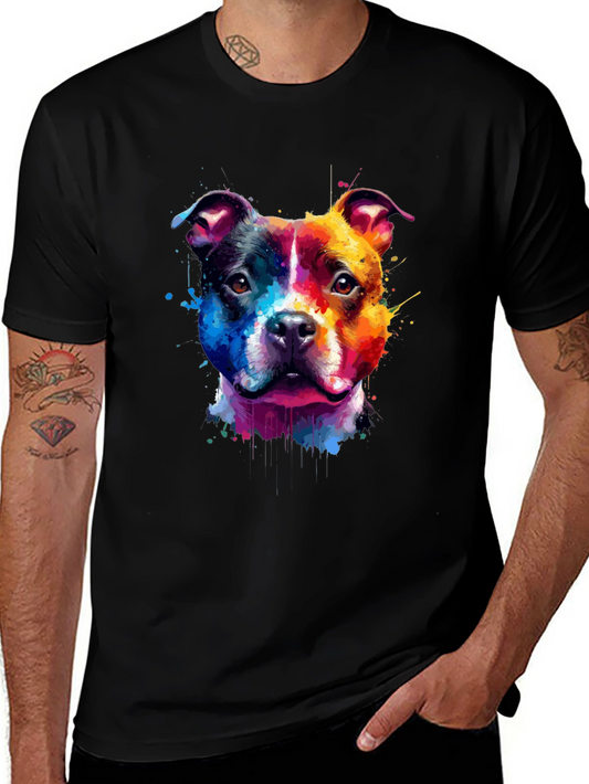 Colorful Dog Graphic T-Shirt