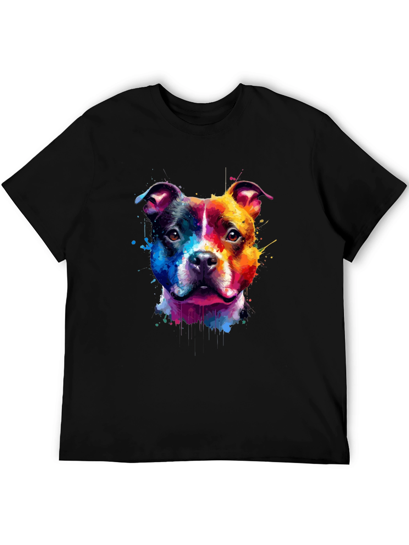 Colorful Dog Graphic T-Shirt