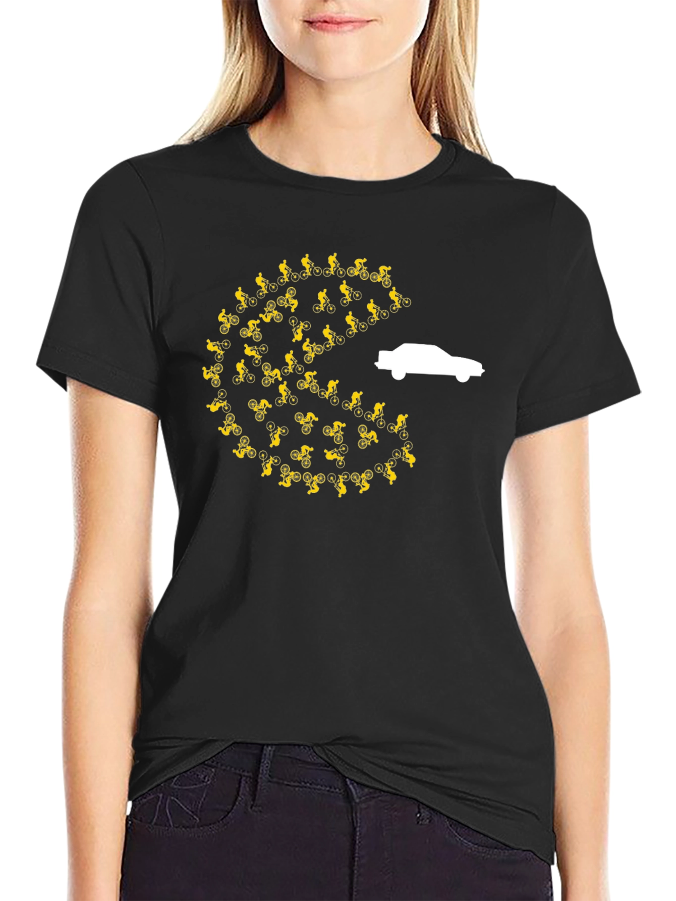 Cycling Pac-Man Car Chase T-Shirt