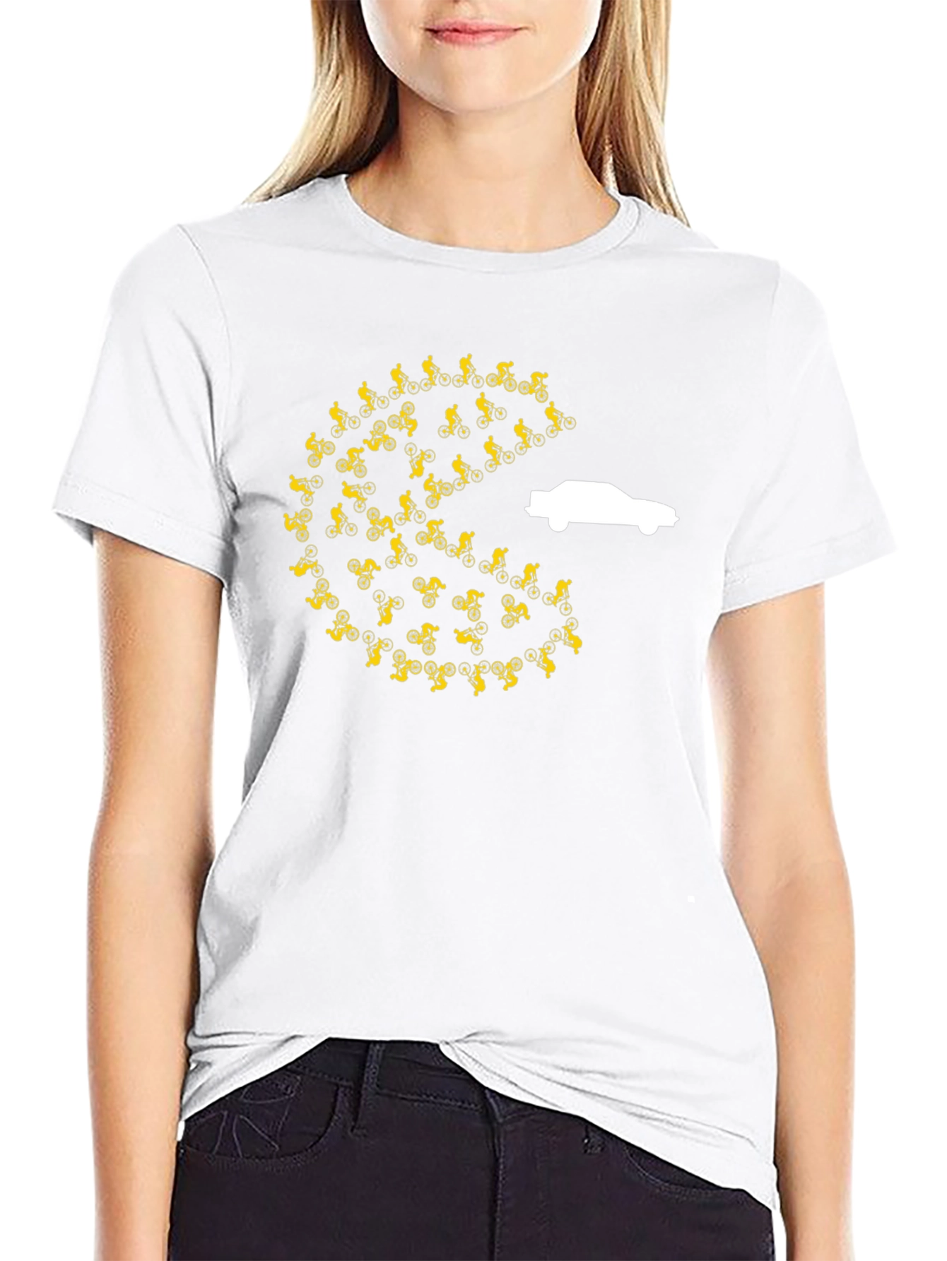 Cycling Pac-Man Car Chase T-Shirt