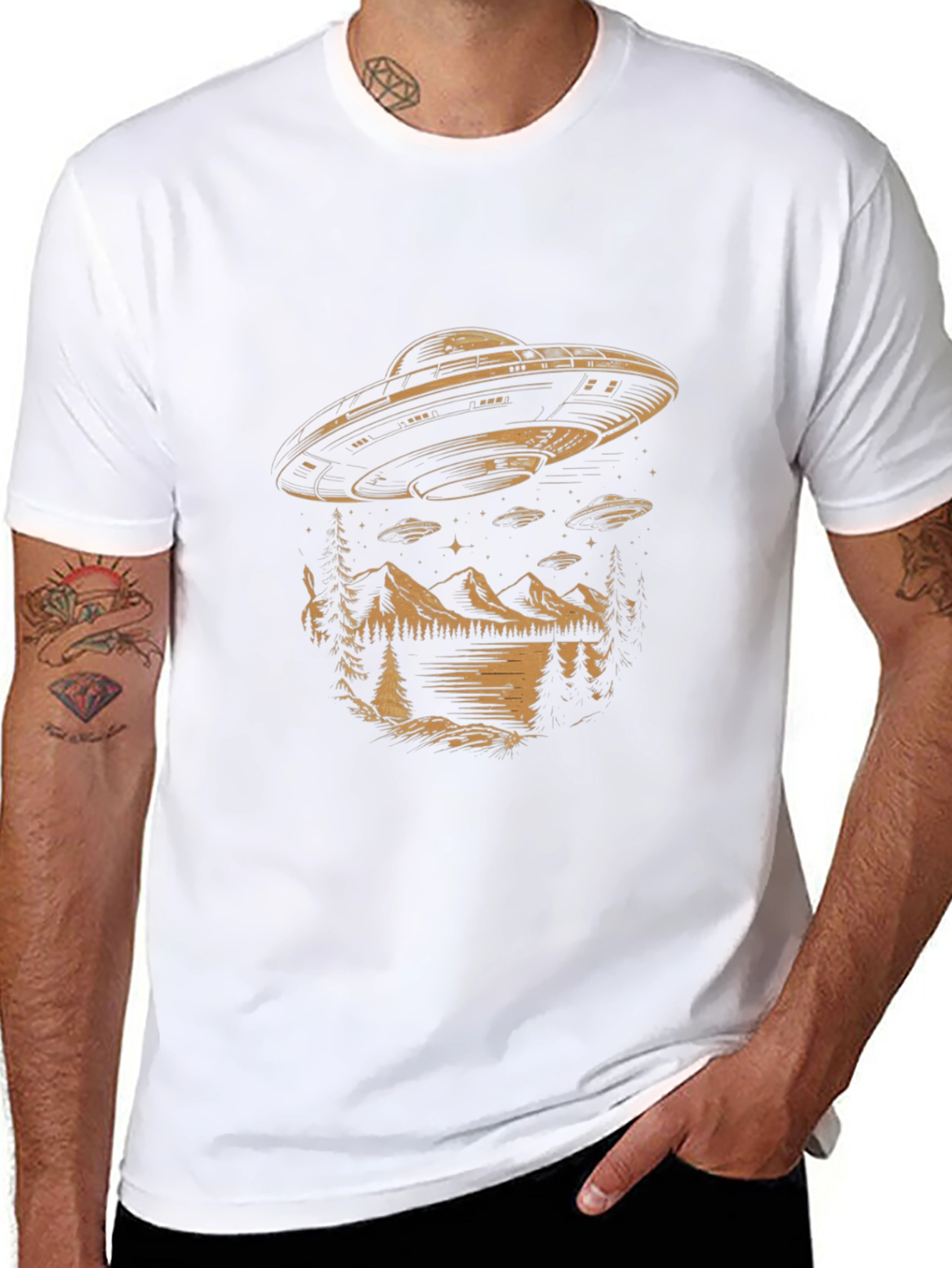 UFO Landscape Graphic Tee - Black