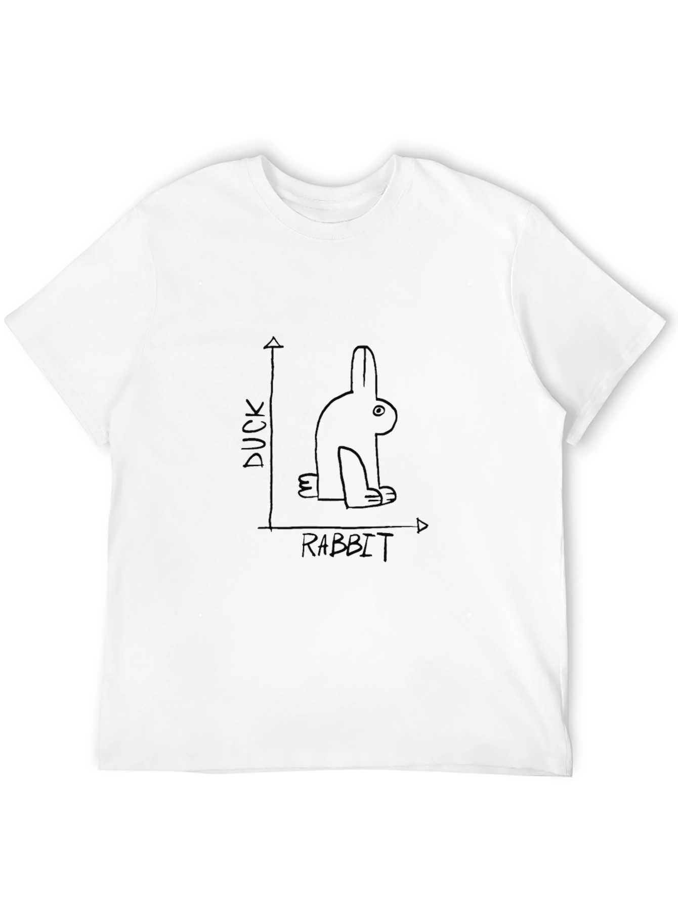 Duck Rabbit Illusion Graphic Tee - Black Cotton T-Shirt
