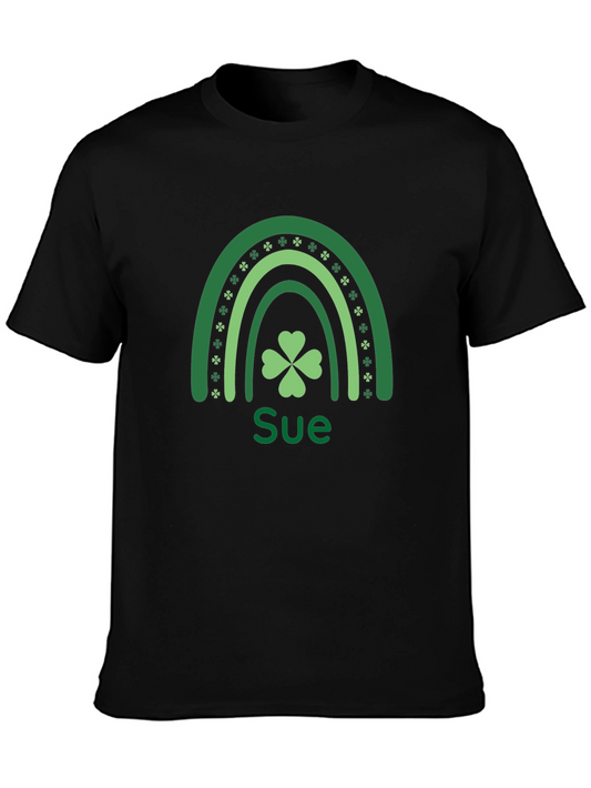 Personalized St. Patricks Day Clover Rainbow T-Shirt