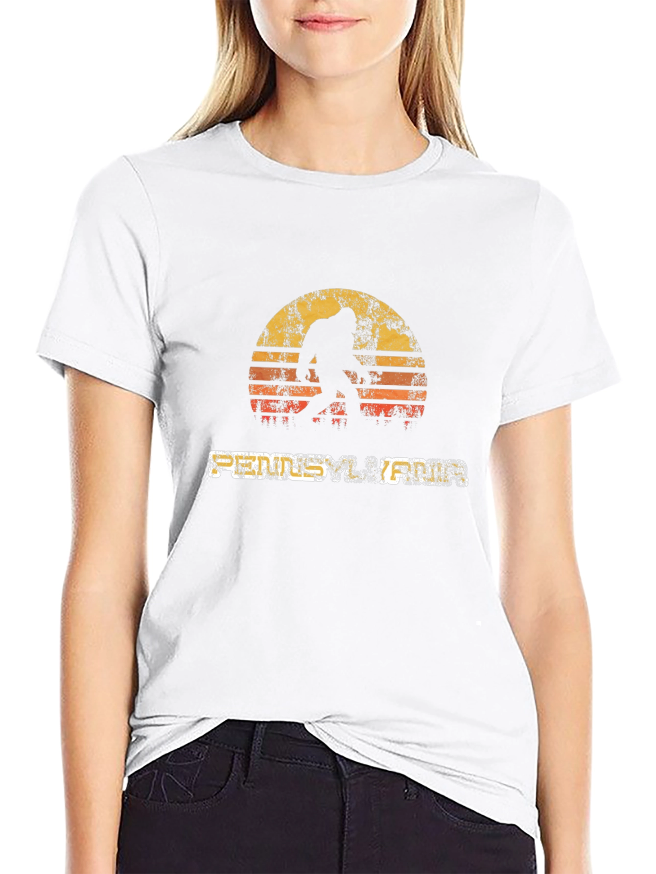 Bigfoot Sunset Graphic T-Shirt - Mystery Legend Adventure
