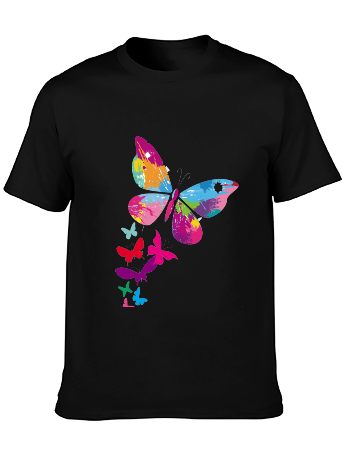 Butterfly Splash Black Tee