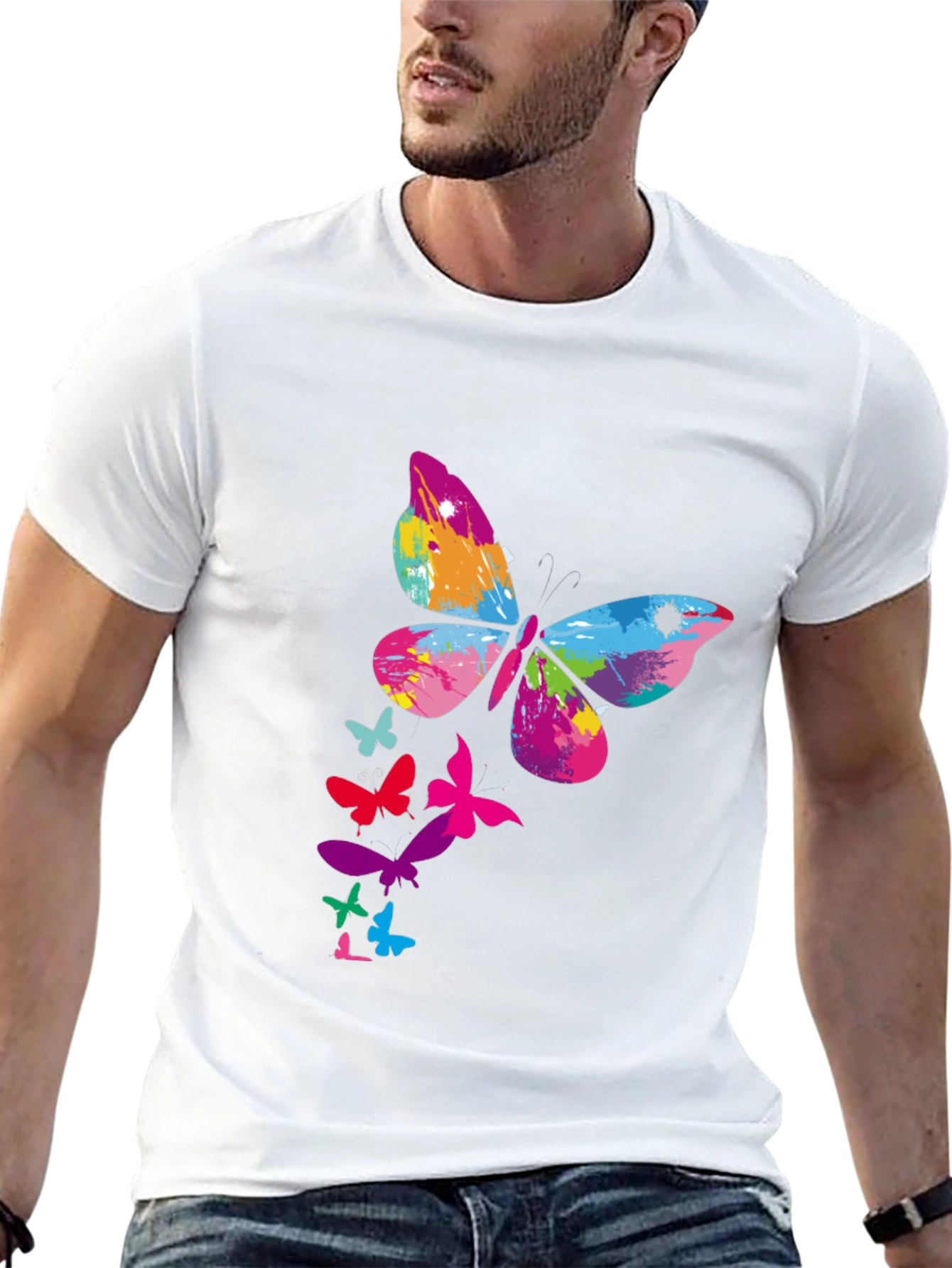 Butterfly Splash Black Tee