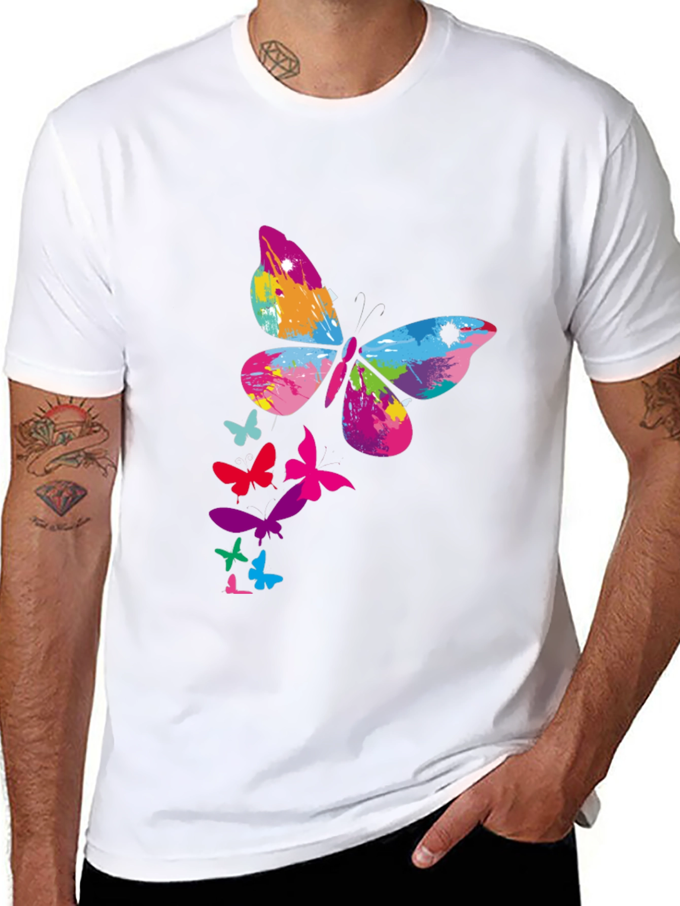 Butterfly Splash Black Tee