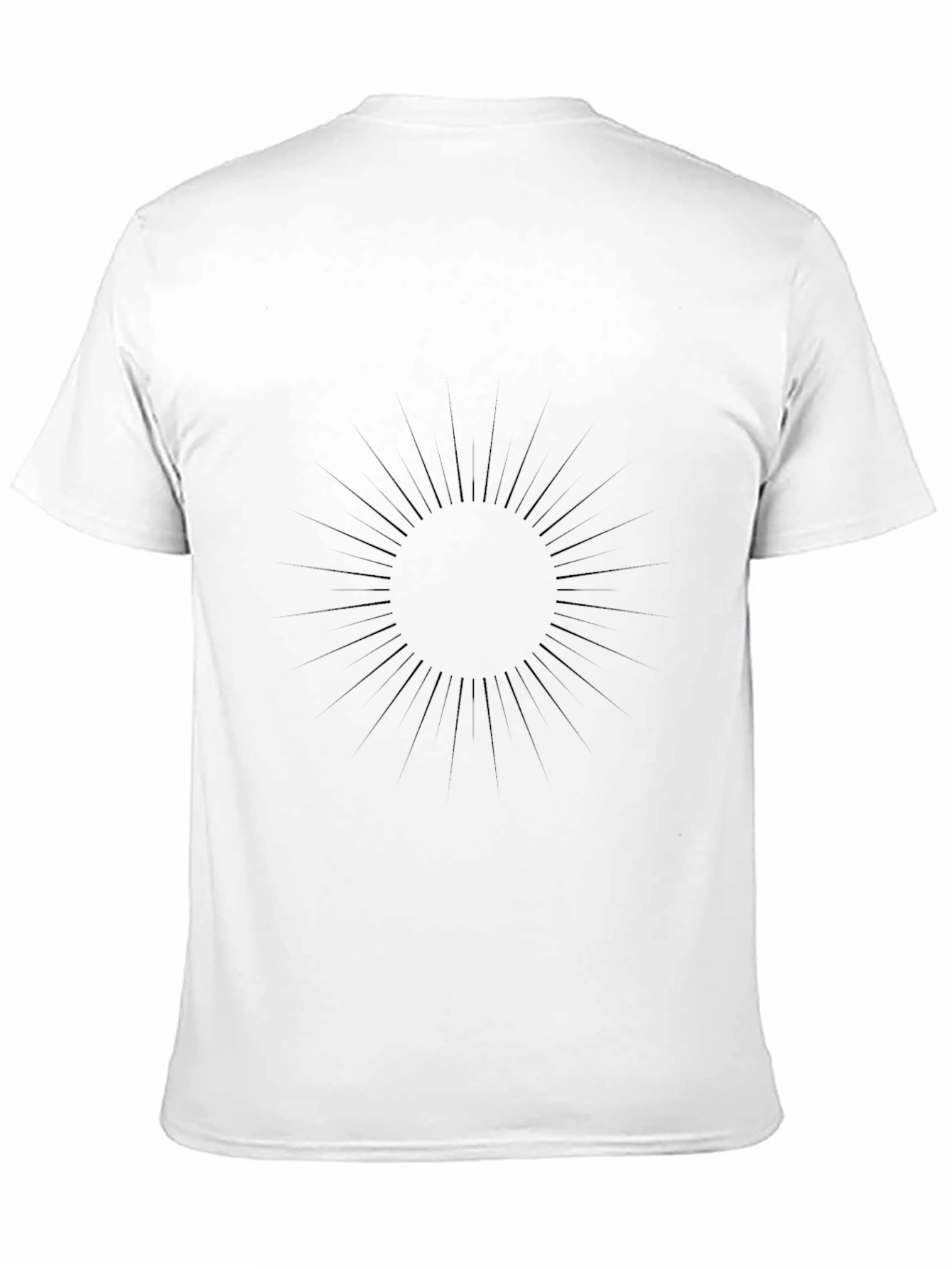 Mens Black Graphic Tee - Sunburst Design