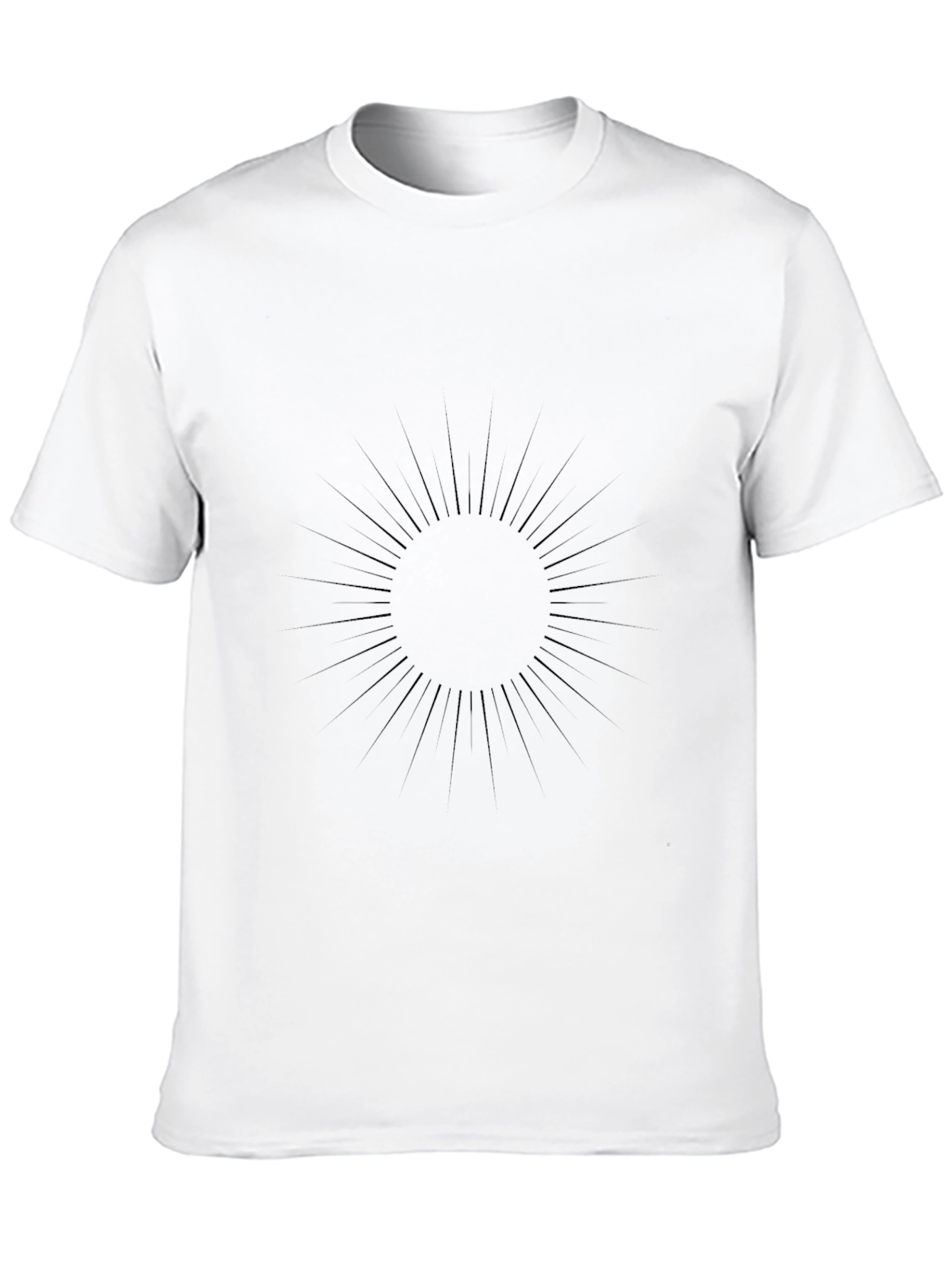 Mens Black Graphic Tee - Sunburst Design