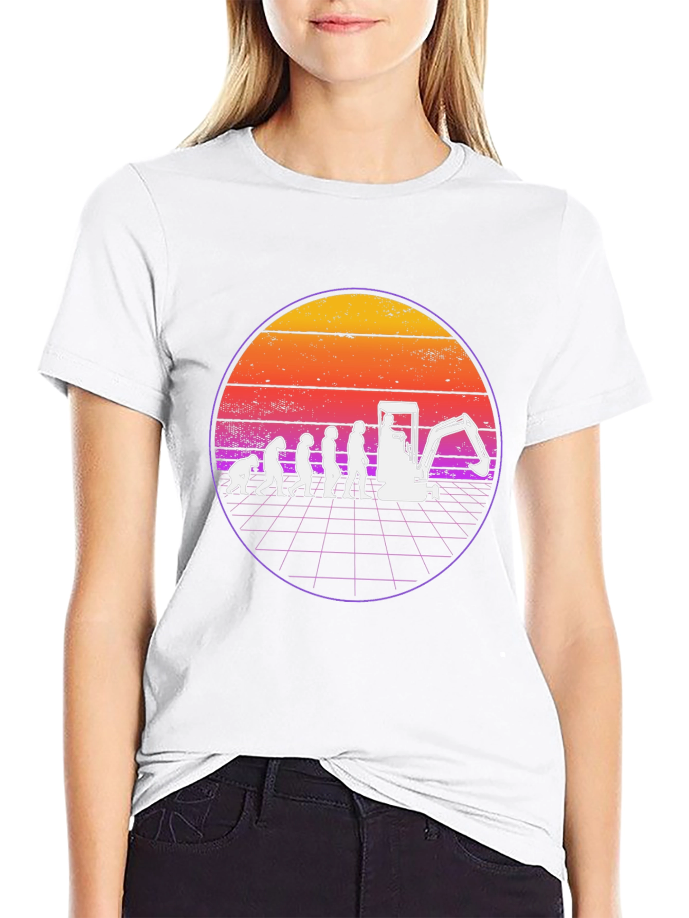 Excavator Evolution Retro T-Shirt