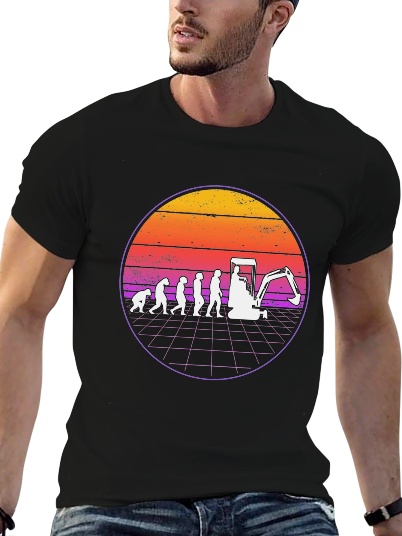 Excavator Evolution Retro T-Shirt