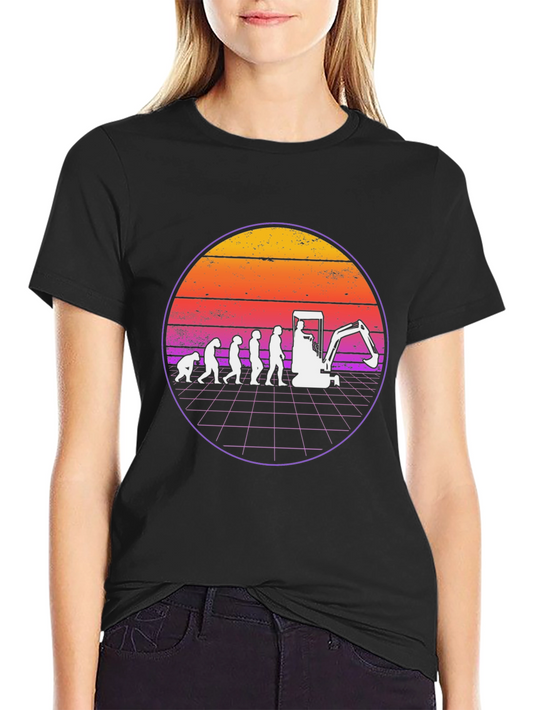 Excavator Evolution Retro T-Shirt
