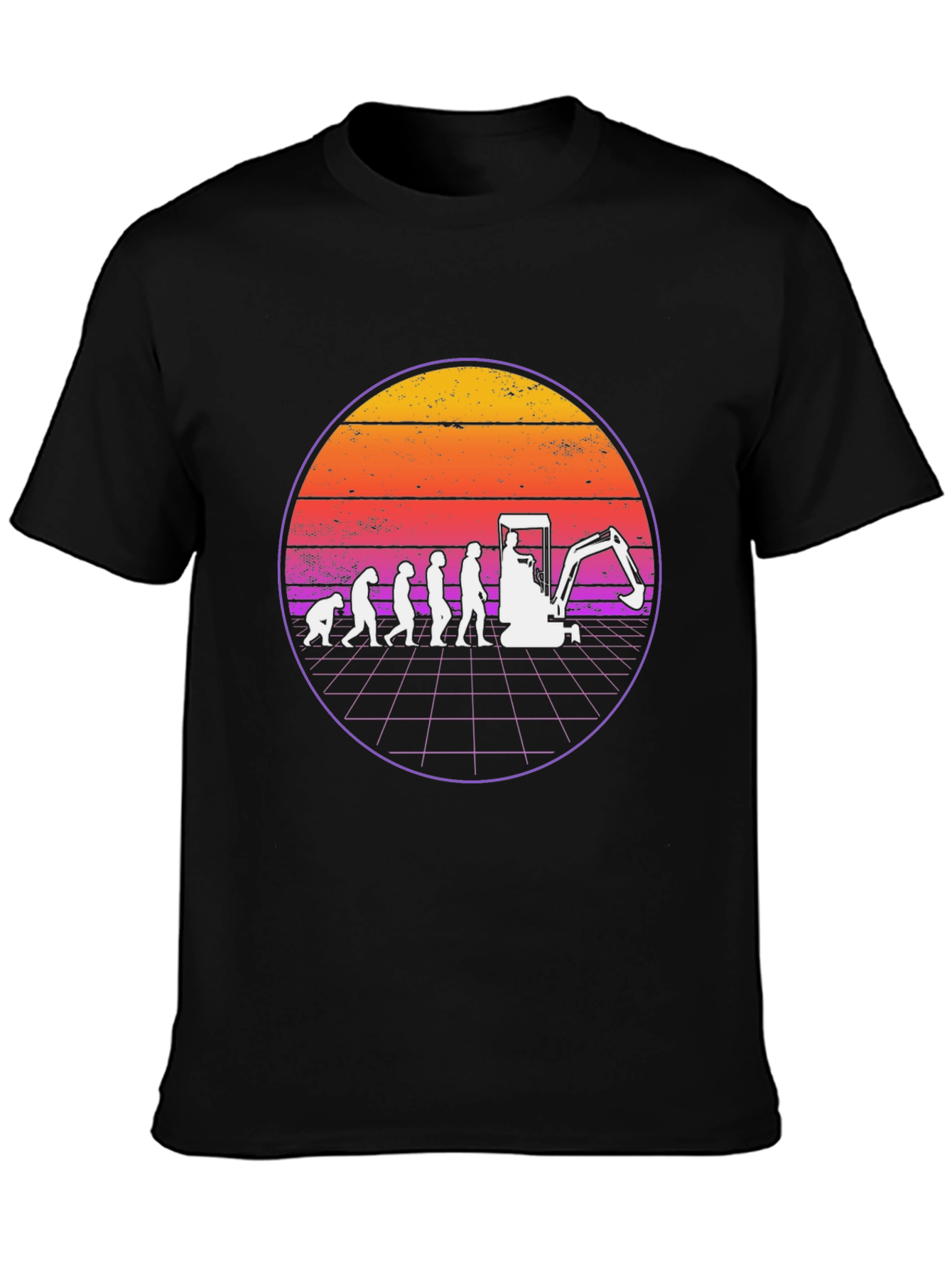 Excavator Evolution Retro T-Shirt