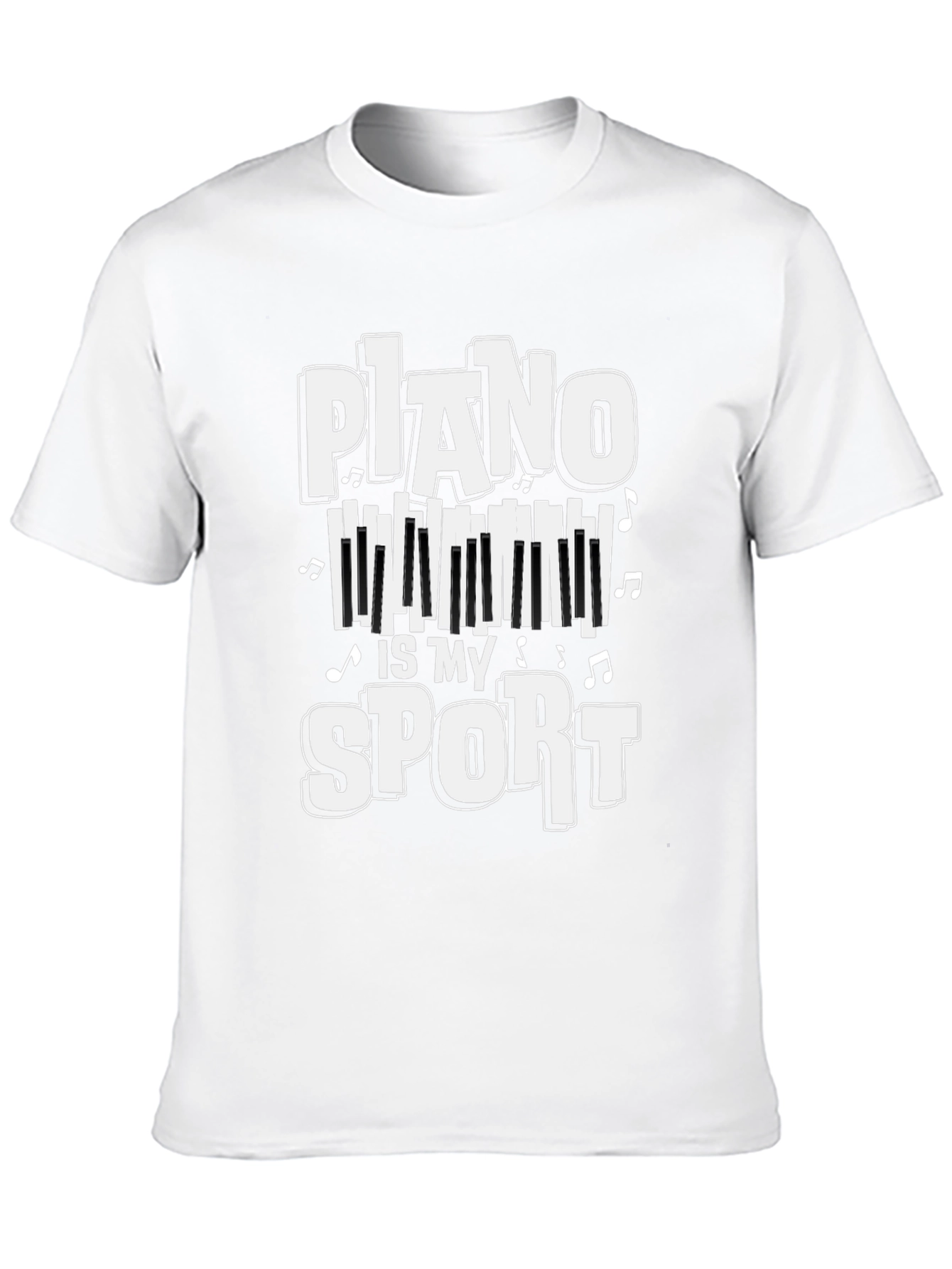 Piano Is My Sport Graphic T-Shirt - Black