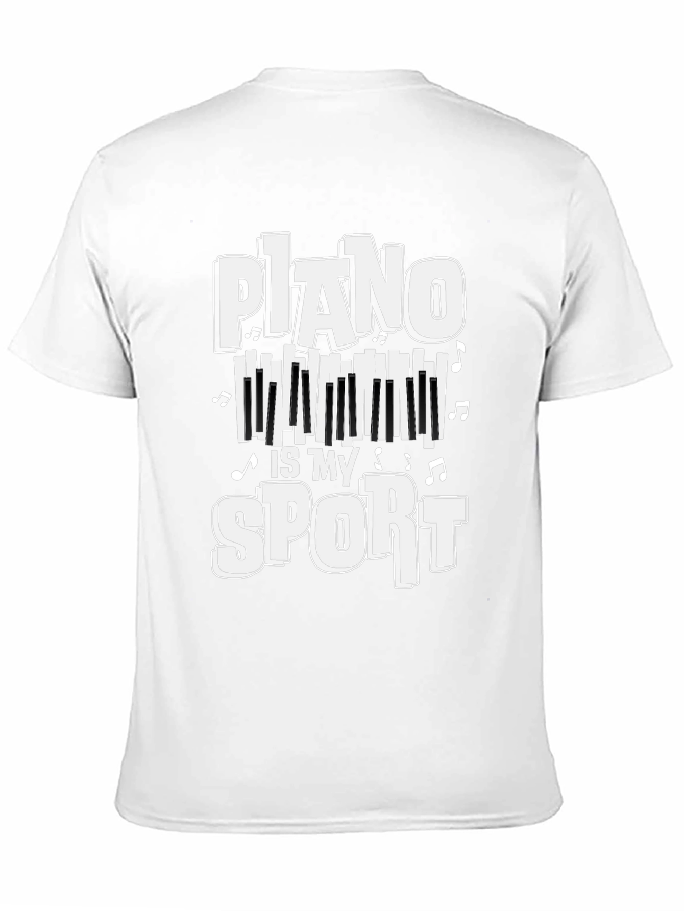Piano Is My Sport Graphic T-Shirt - Black