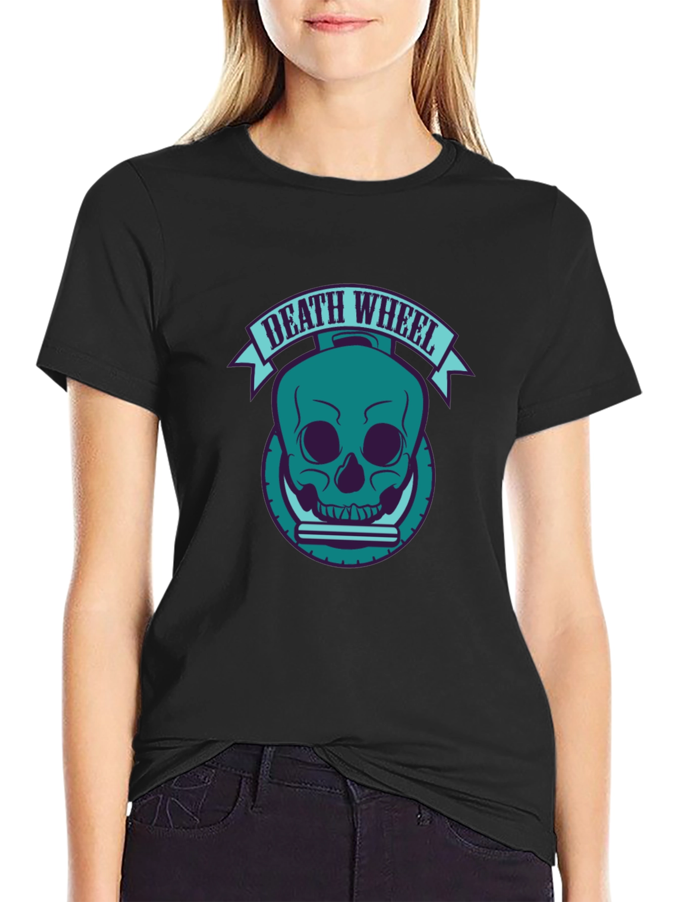 Death Wheel Graphic Tee - Cool Skull Design