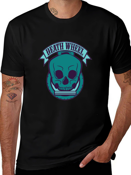 Death Wheel Graphic Tee - Cool Skull Design