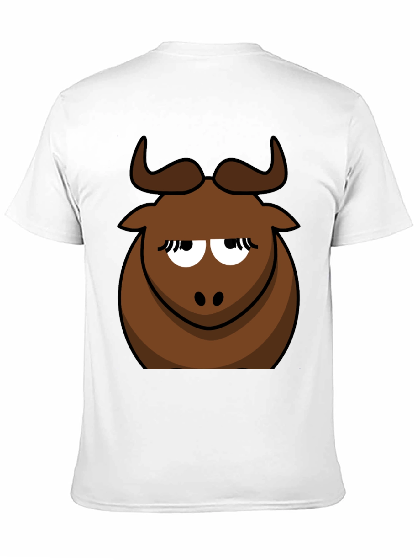 Funny Cartoon Bull Graphic Tee - Black Cotton T-Shirt
