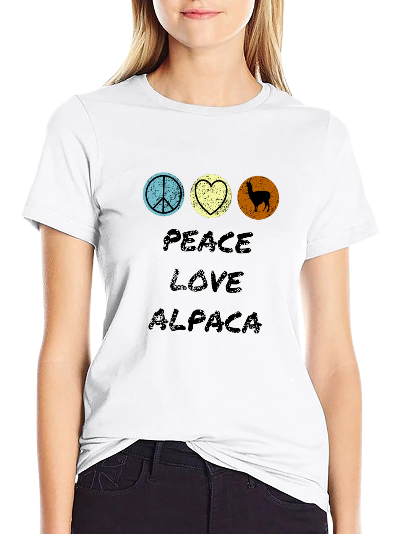Peace Love Alpaca Graphic T-Shirt