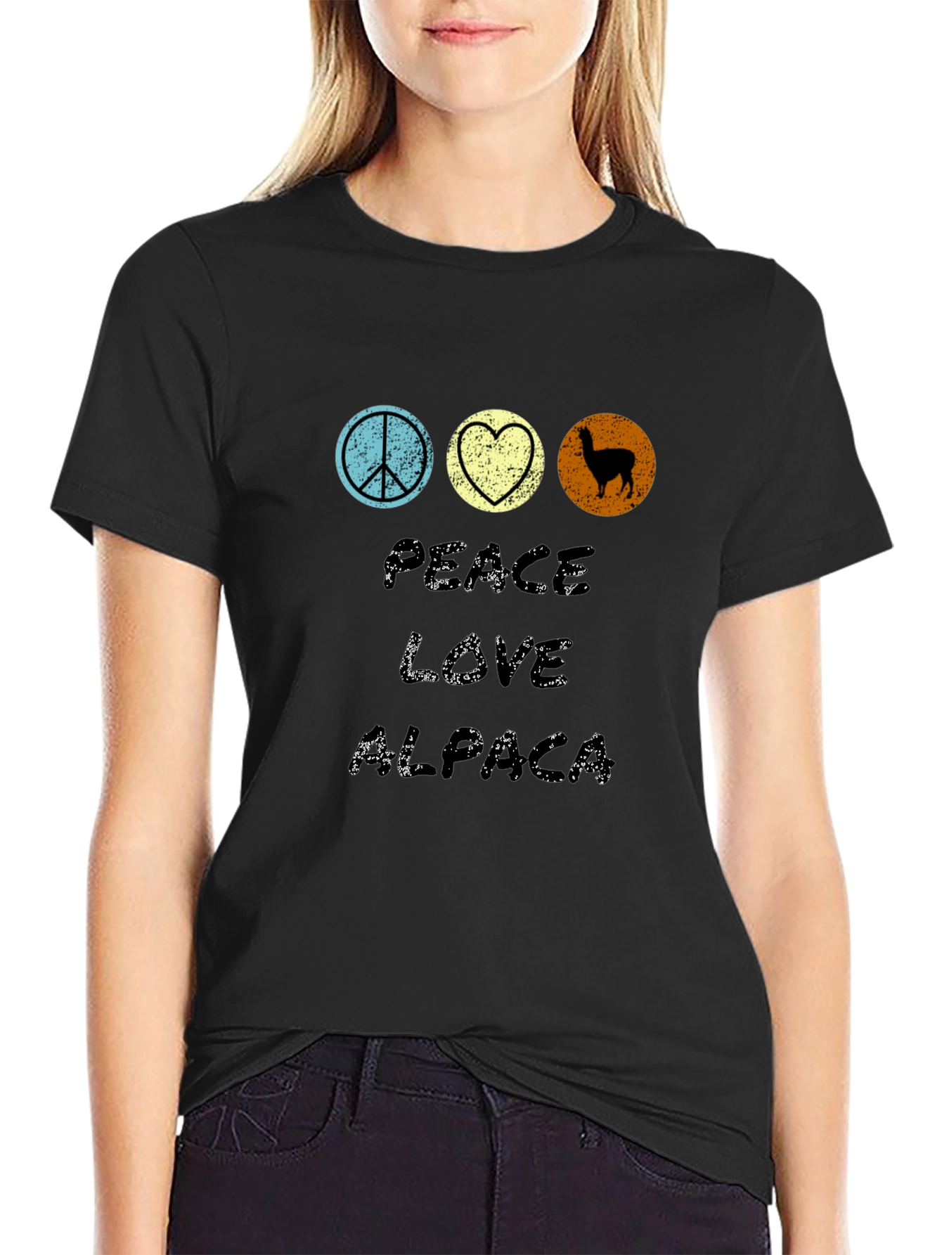 Peace Love Alpaca Graphic T-Shirt