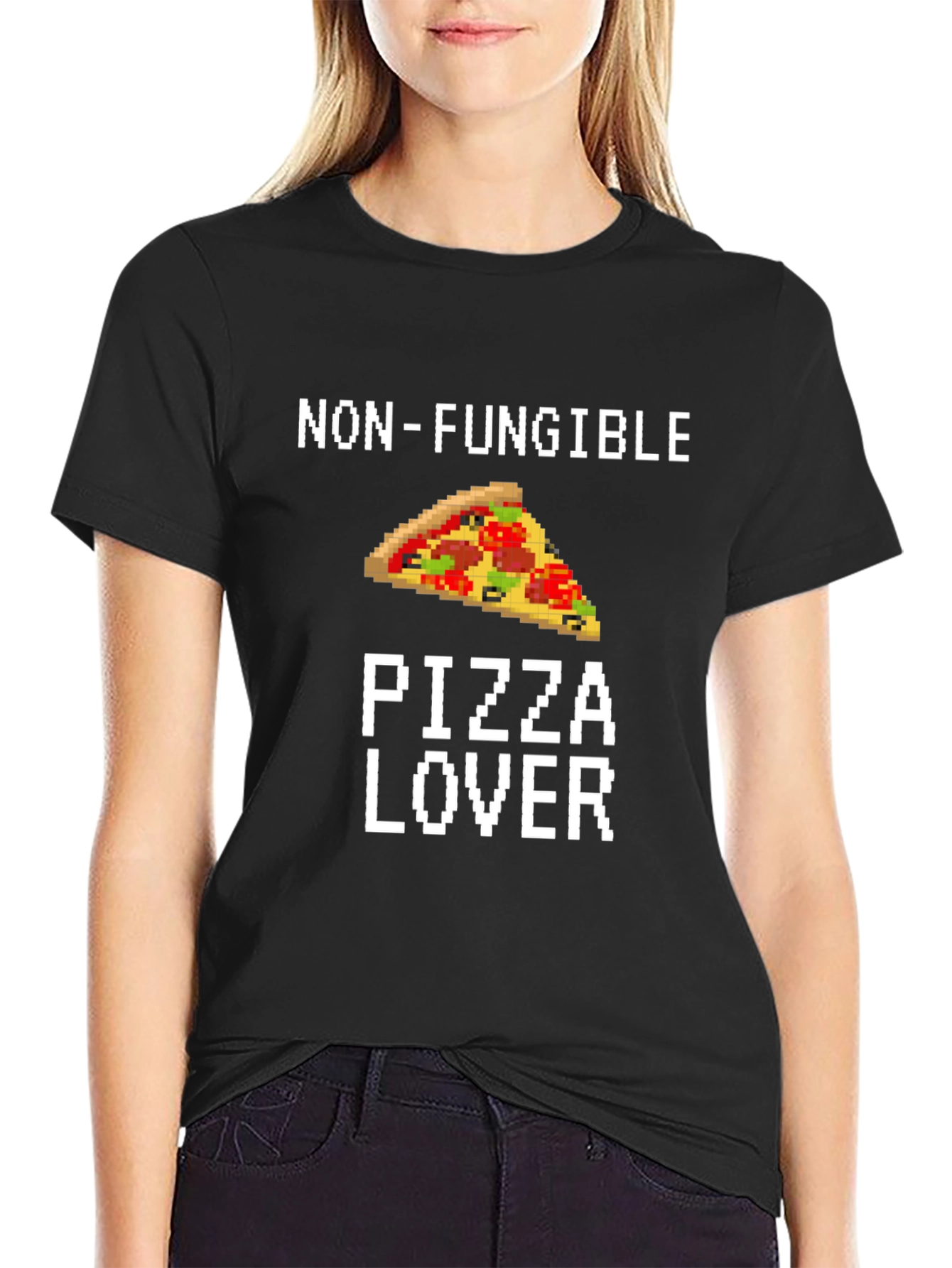 Non-Fungible Pizza Lover Graphic Tee - Black