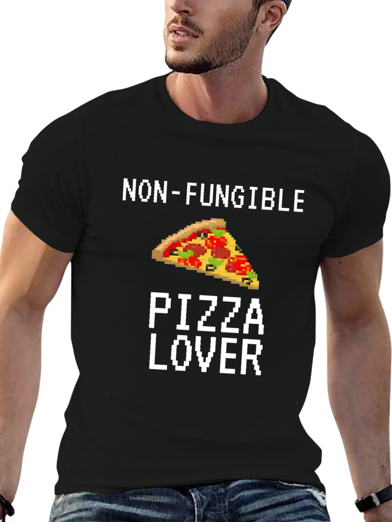 Non-Fungible Pizza Lover Graphic Tee - Black