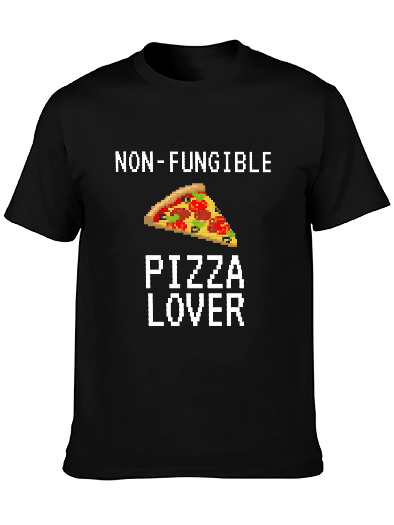 Non-Fungible Pizza Lover Graphic Tee - Black