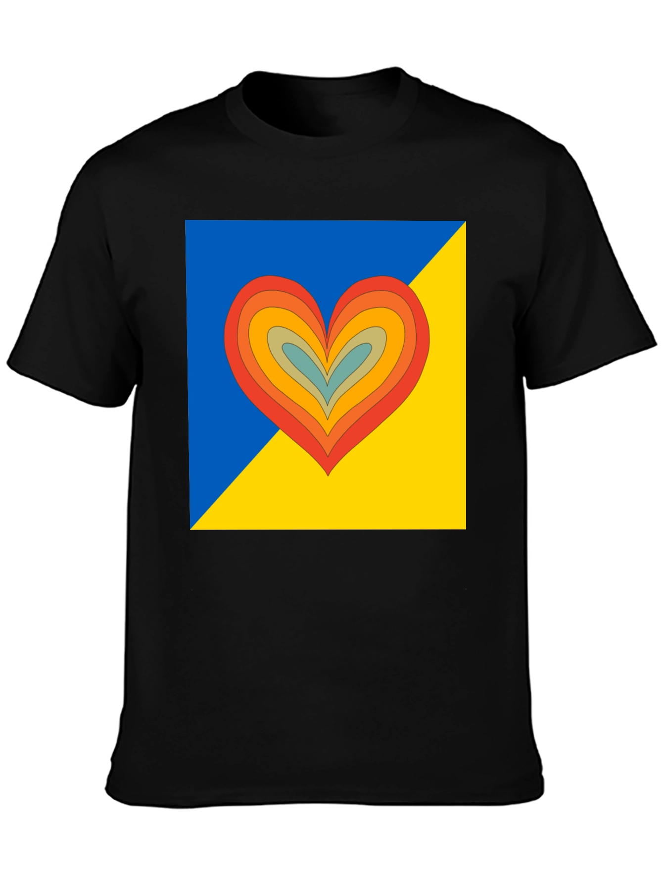 Ukraine Flag Heart Graphic T-Shirt