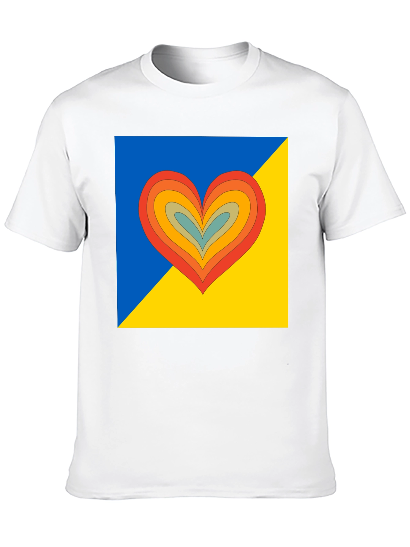 Ukraine Flag Heart Graphic T-Shirt