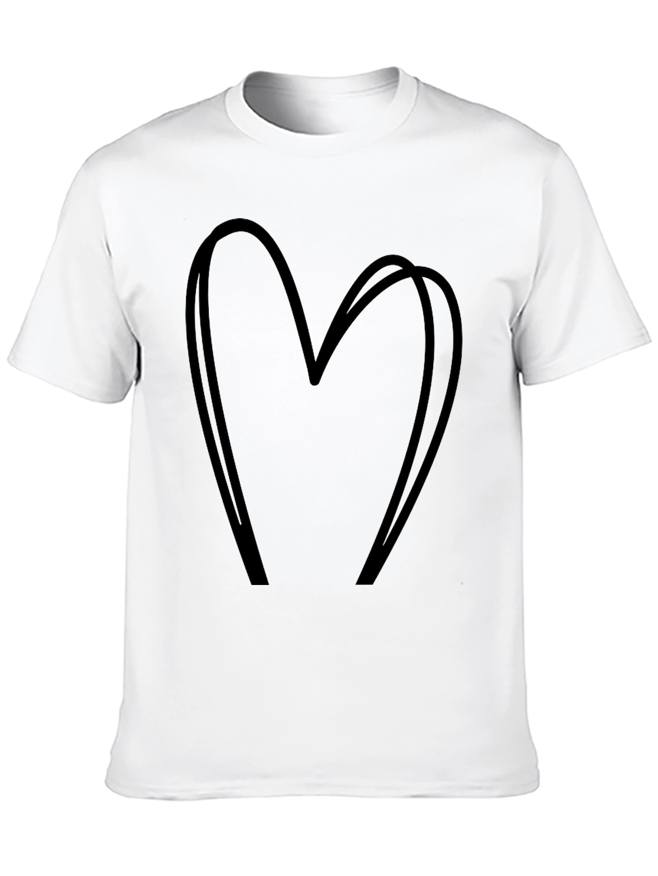 Heart Outline Black Graphic T-Shirt