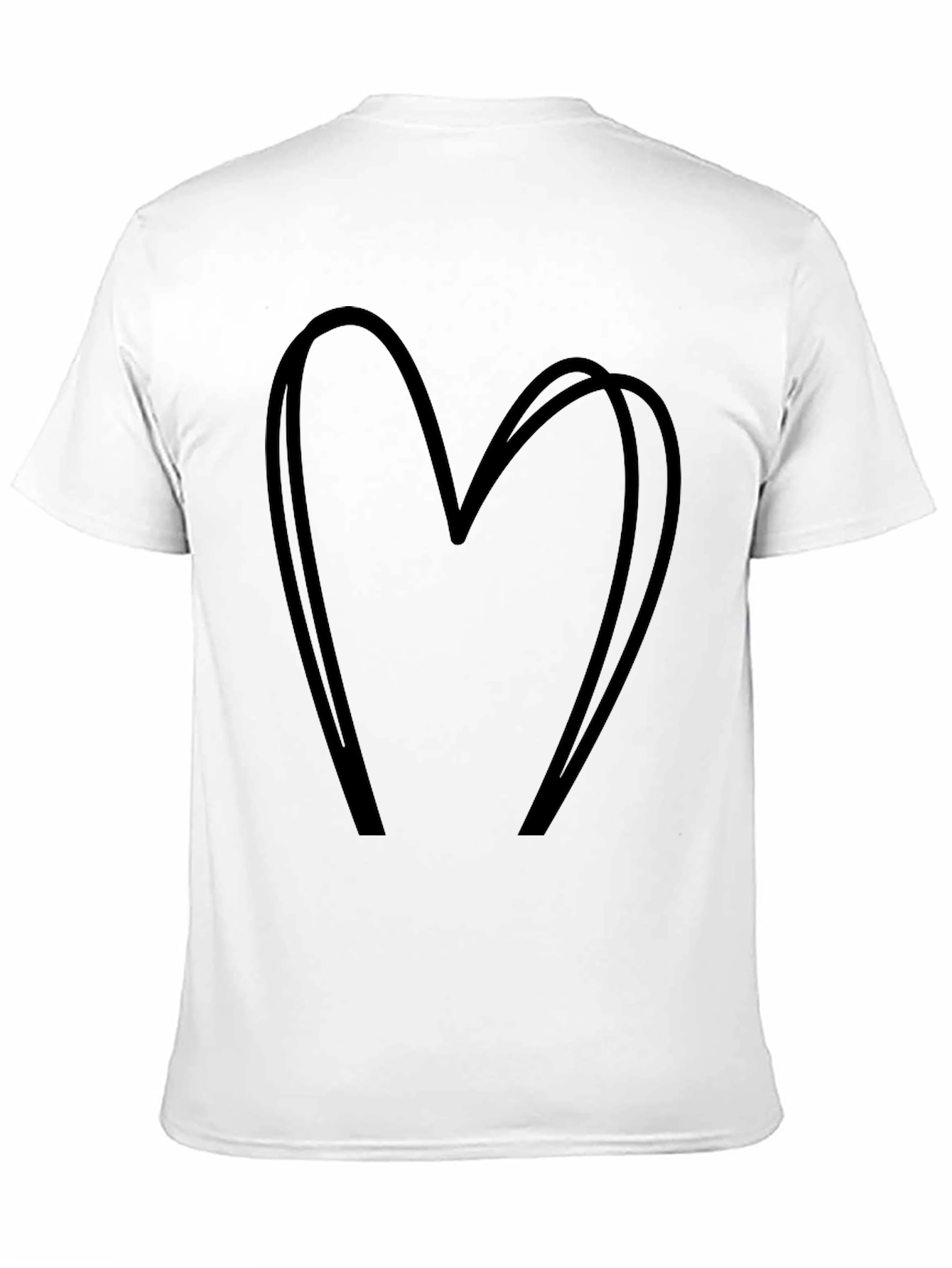 Heart Outline Black Graphic T-Shirt