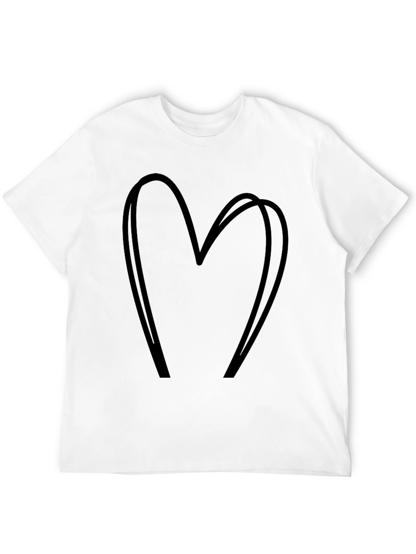 Heart Outline Black Graphic T-Shirt