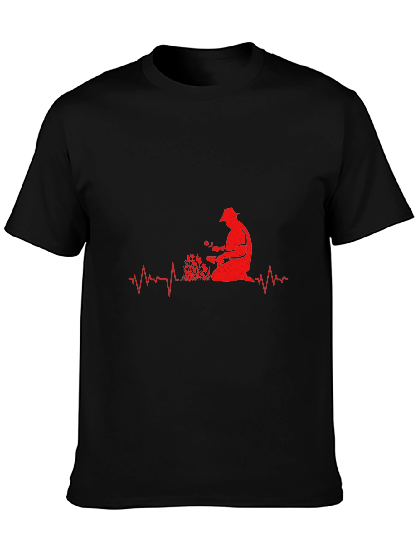 Gardener Heartbeat T-Shirt - Black Graphic Tee