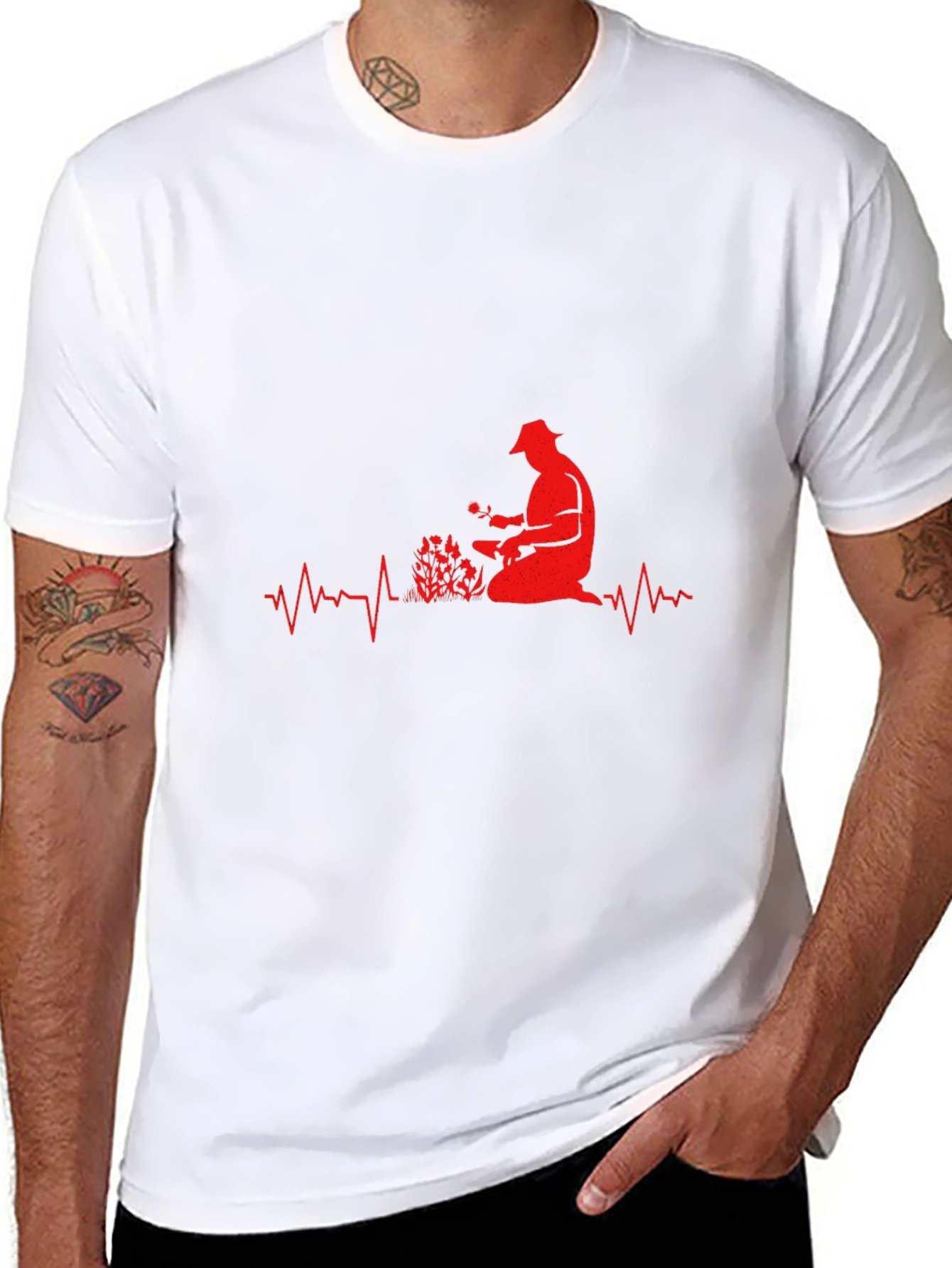 Gardener Heartbeat T-Shirt - Black Graphic Tee