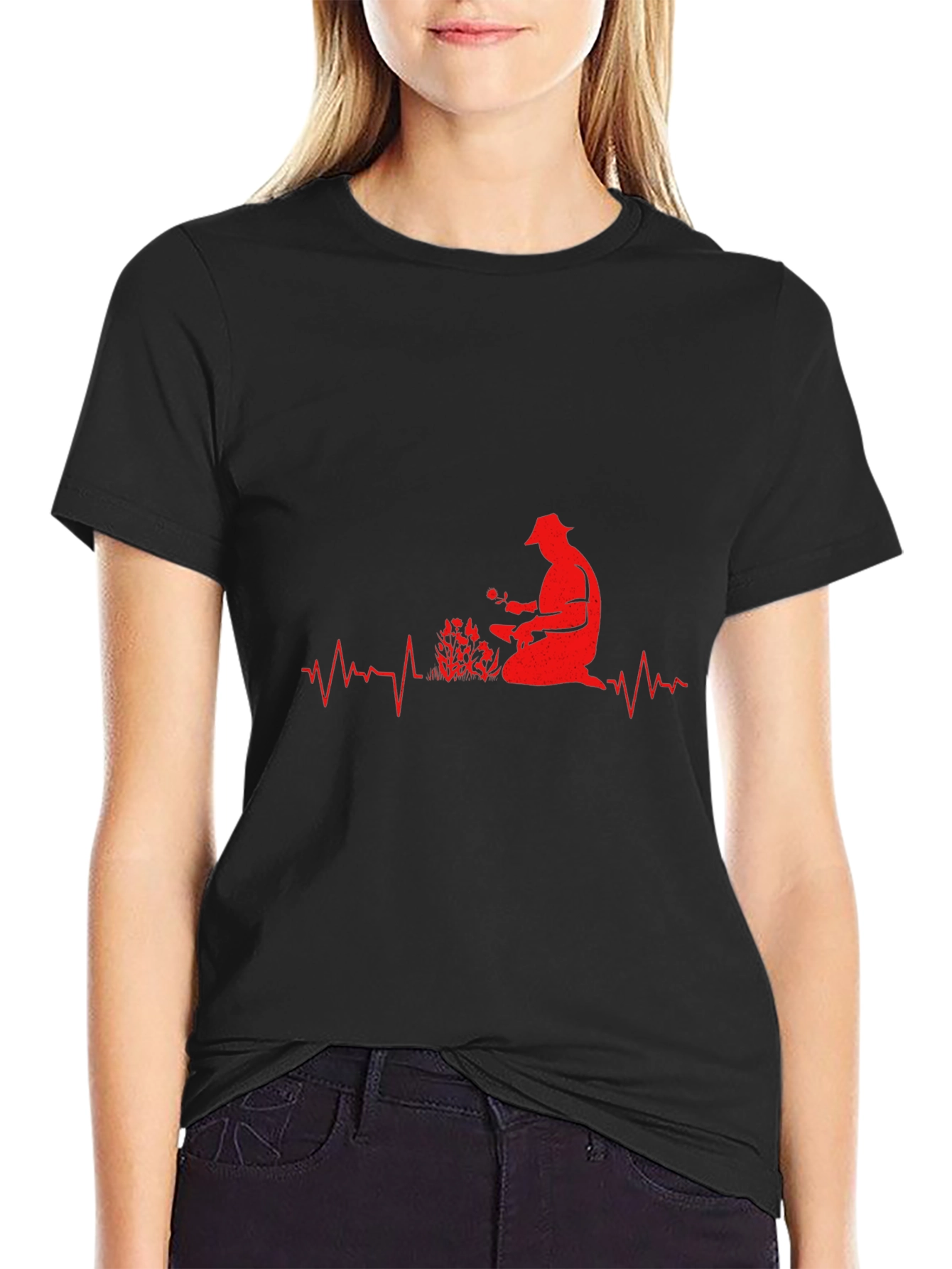 Gardener Heartbeat T-Shirt - Black Graphic Tee
