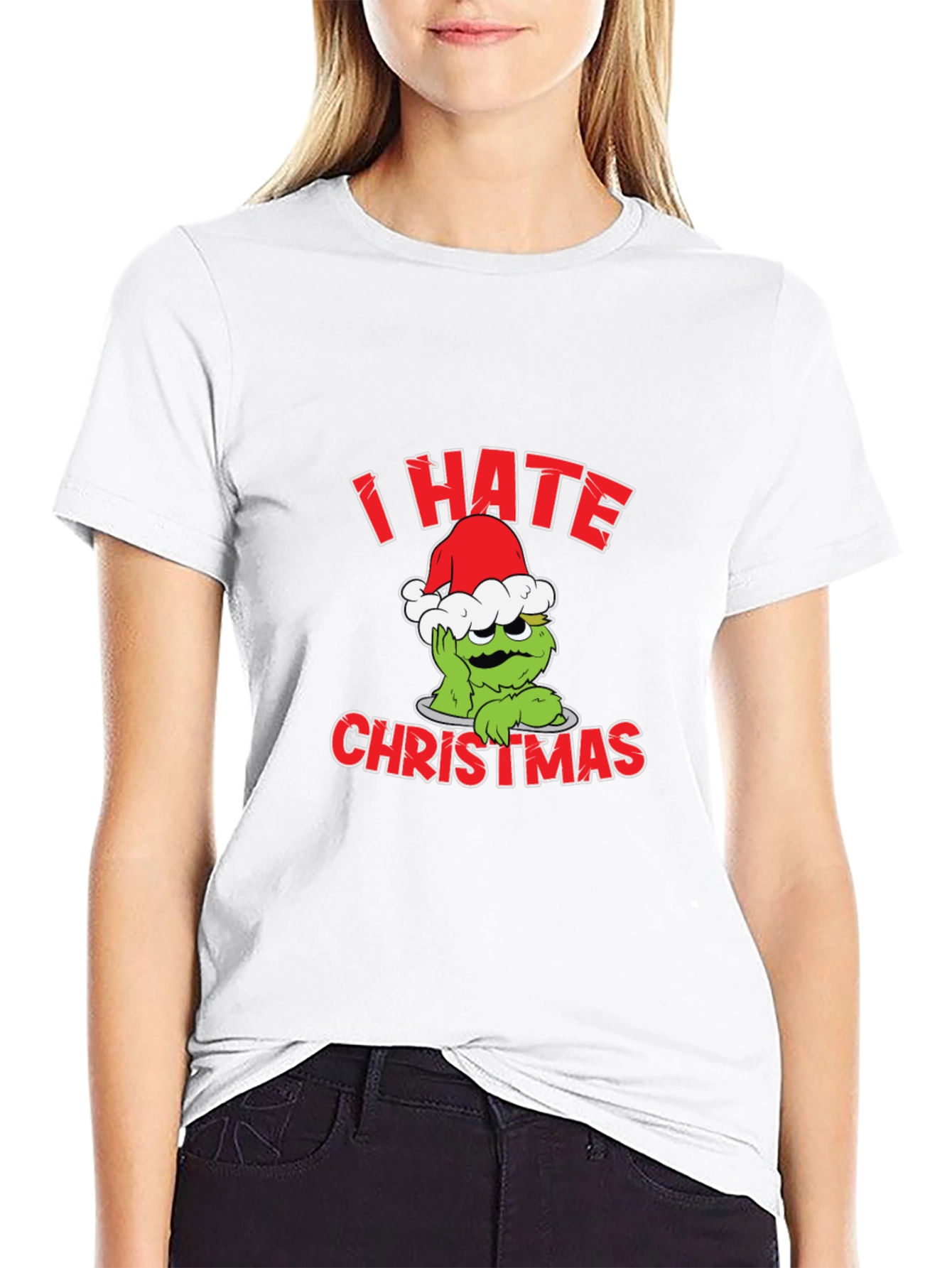 I Hate Christmas T-Shirt Grinch Design Black