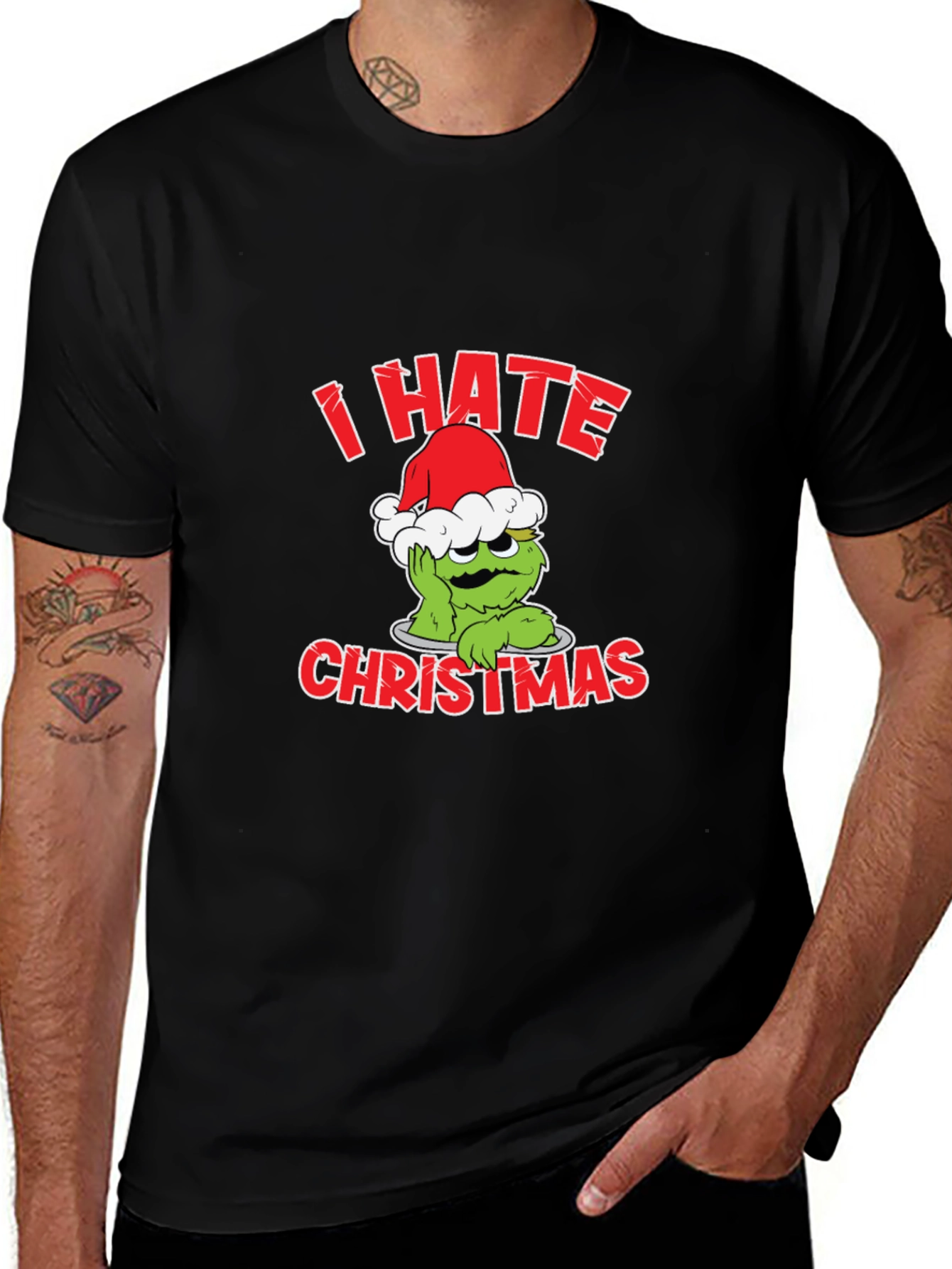 I Hate Christmas T-Shirt Grinch Design Black