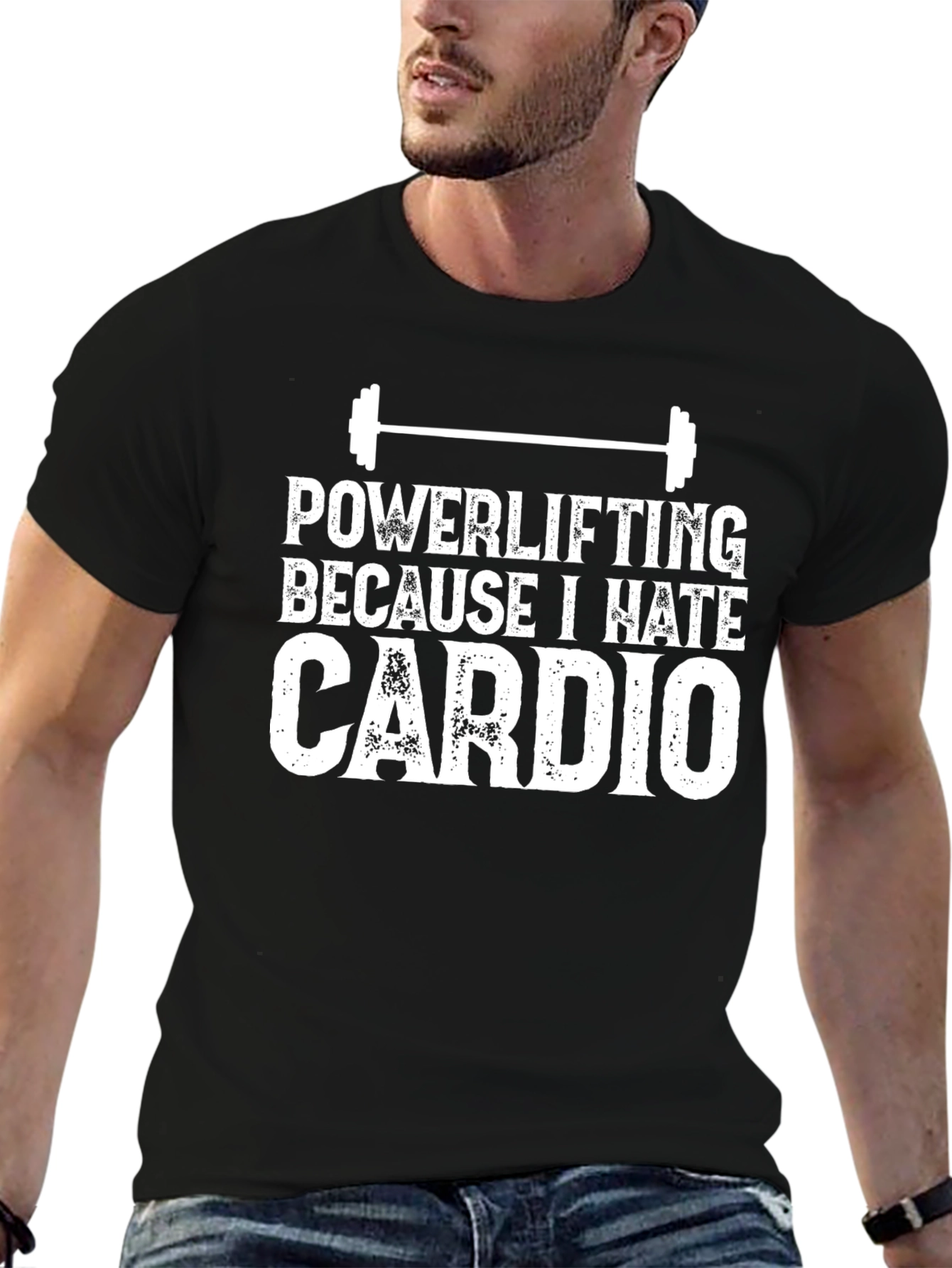 Powerlifting Because I Hate Cardio Black T-Shirt