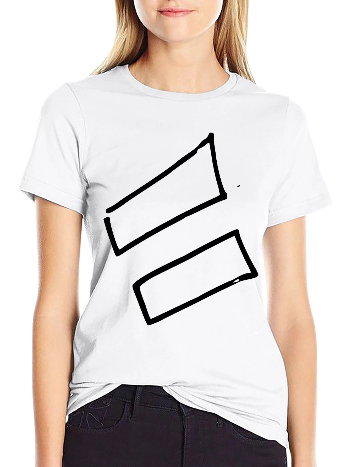 Bold Graphic Tee: Black Rectangles Design