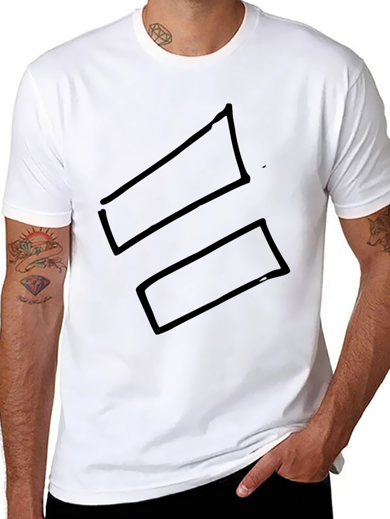 Bold Graphic Tee: Black Rectangles Design