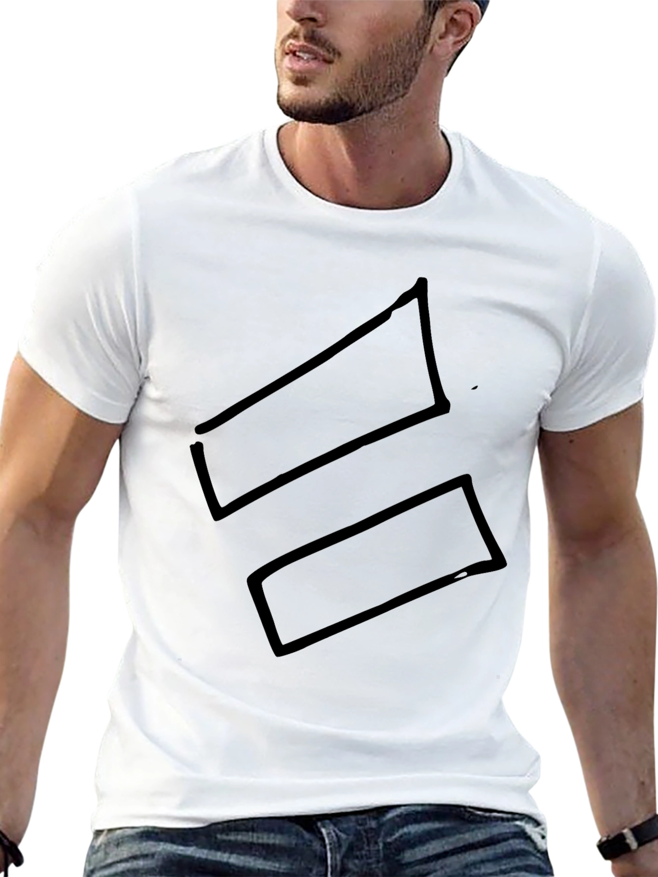 Bold Graphic Tee: Black Rectangles Design
