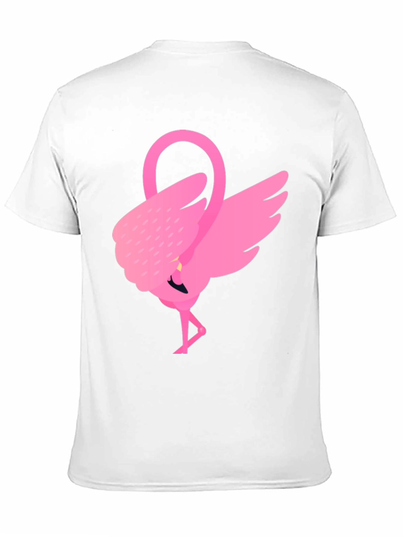 Pink Flamingo Graphic Tee - Black Cotton Shirt